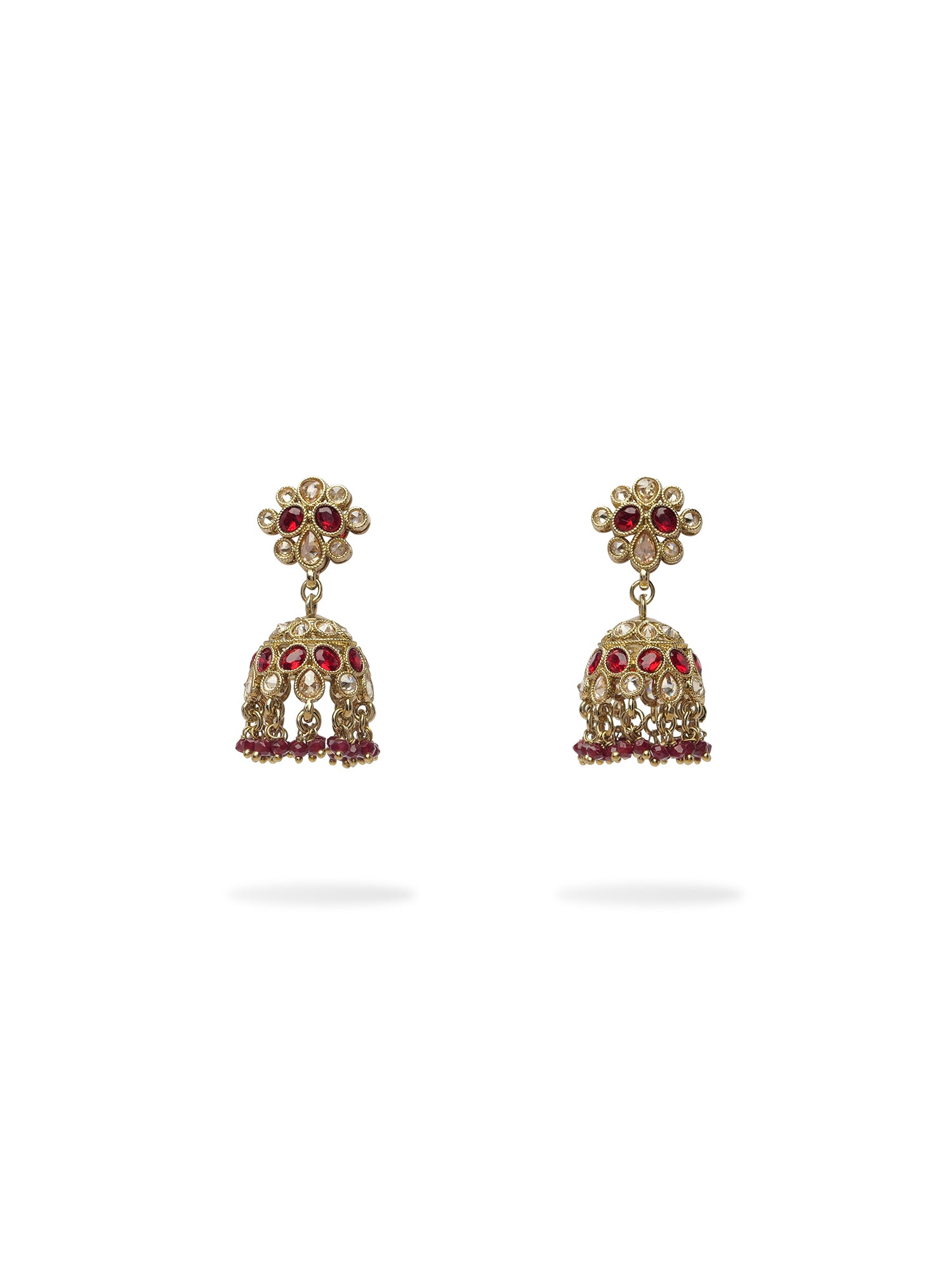 Afreen Necklace Set in Maroon and Antique Gold