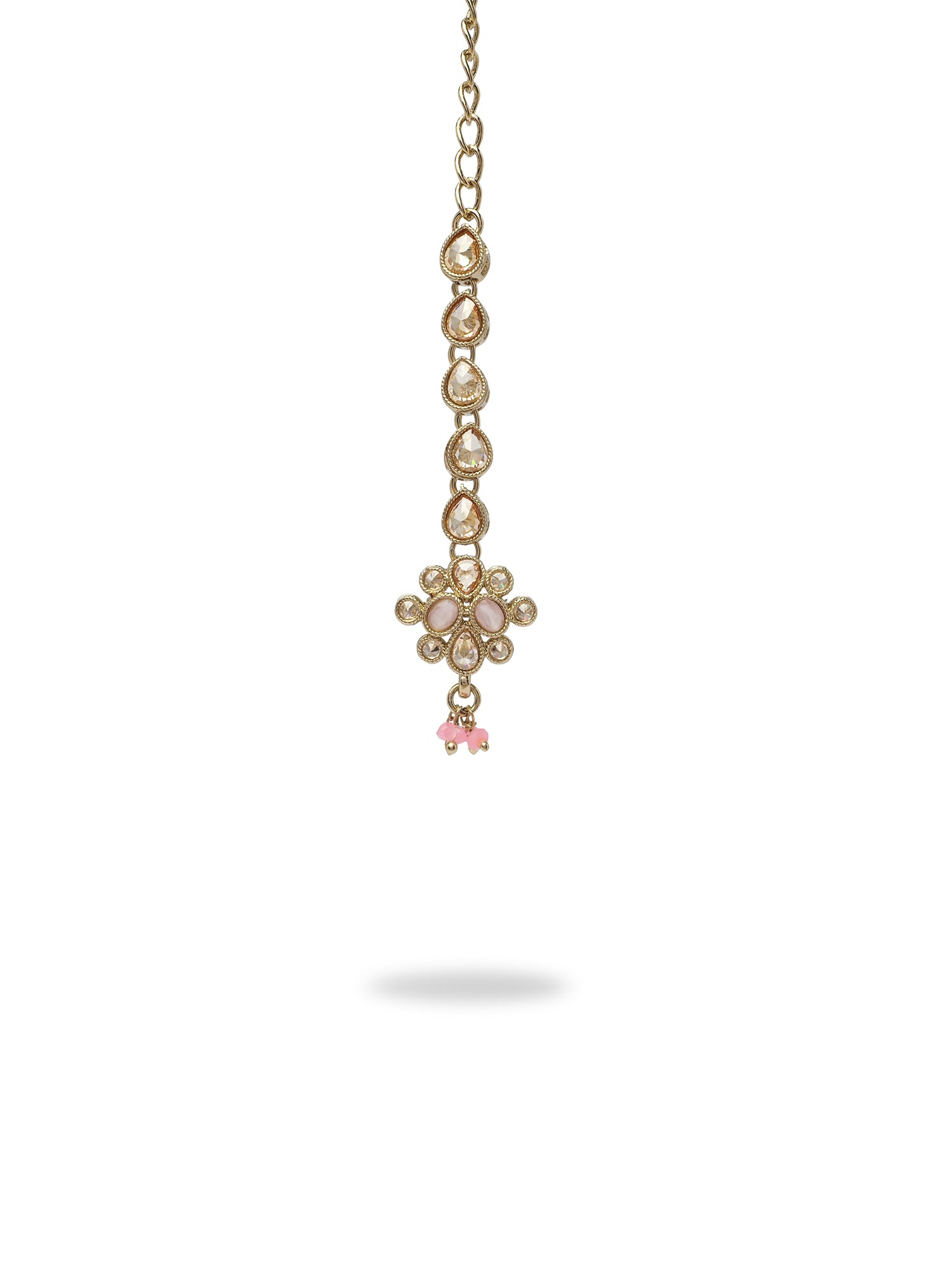 Afreen Necklace Set in Pink and Antique Gold