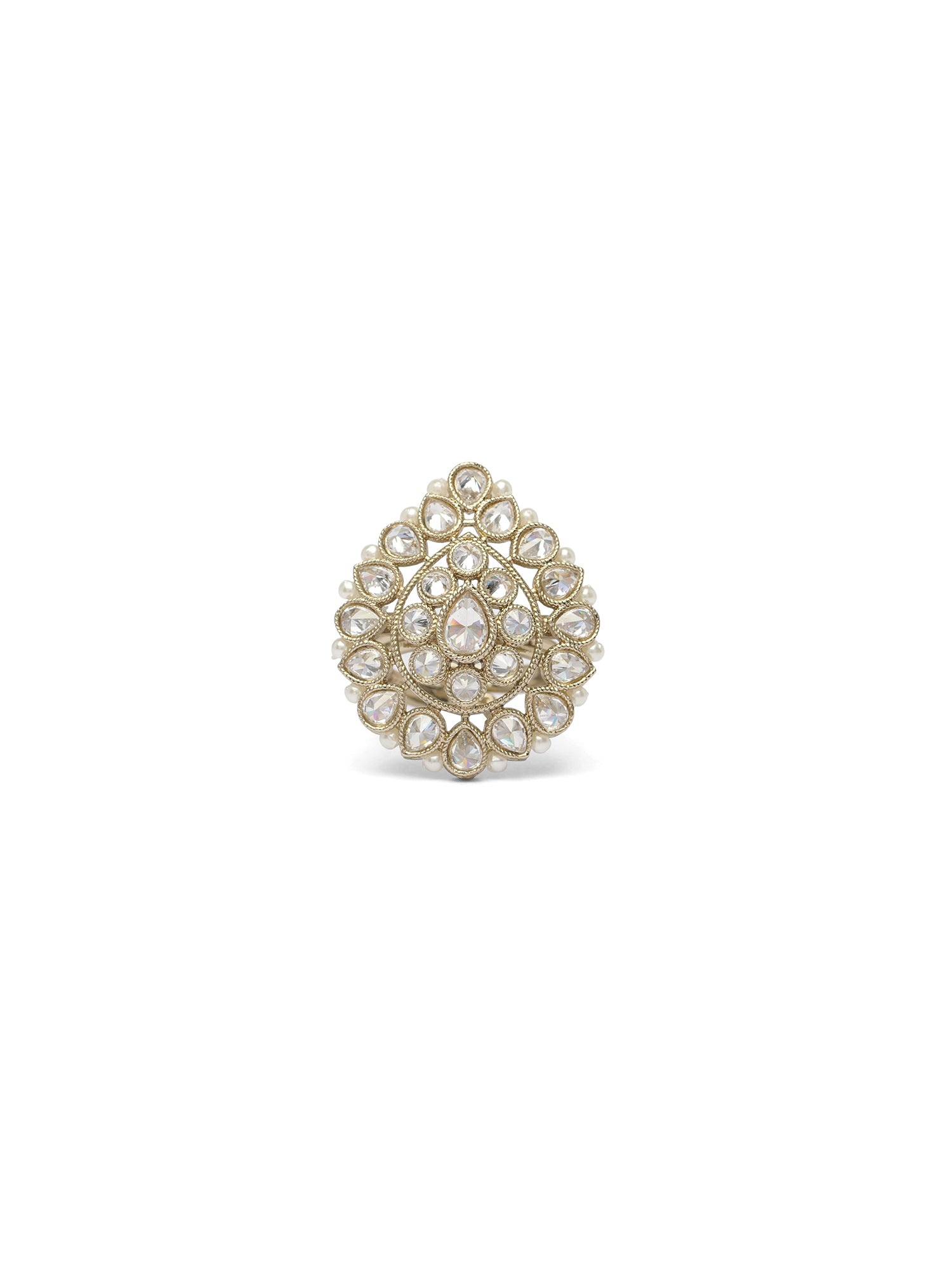 Afsana Pearl Edge Ring in White