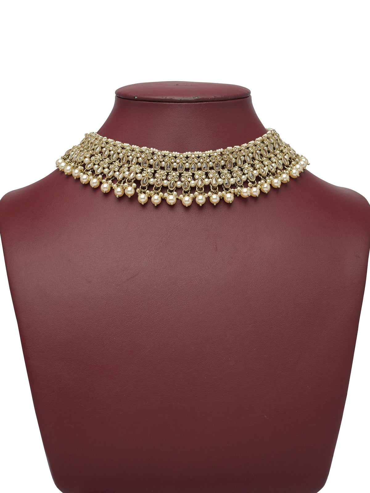 Aksara Pearl Necklace Set in Champagne  
