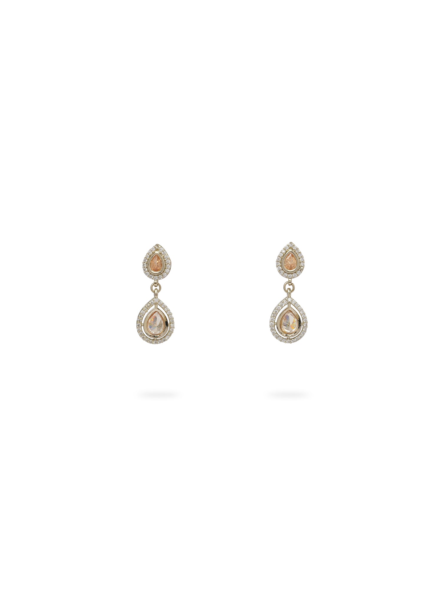 Akshara Kundan Necklace Set in Champagne