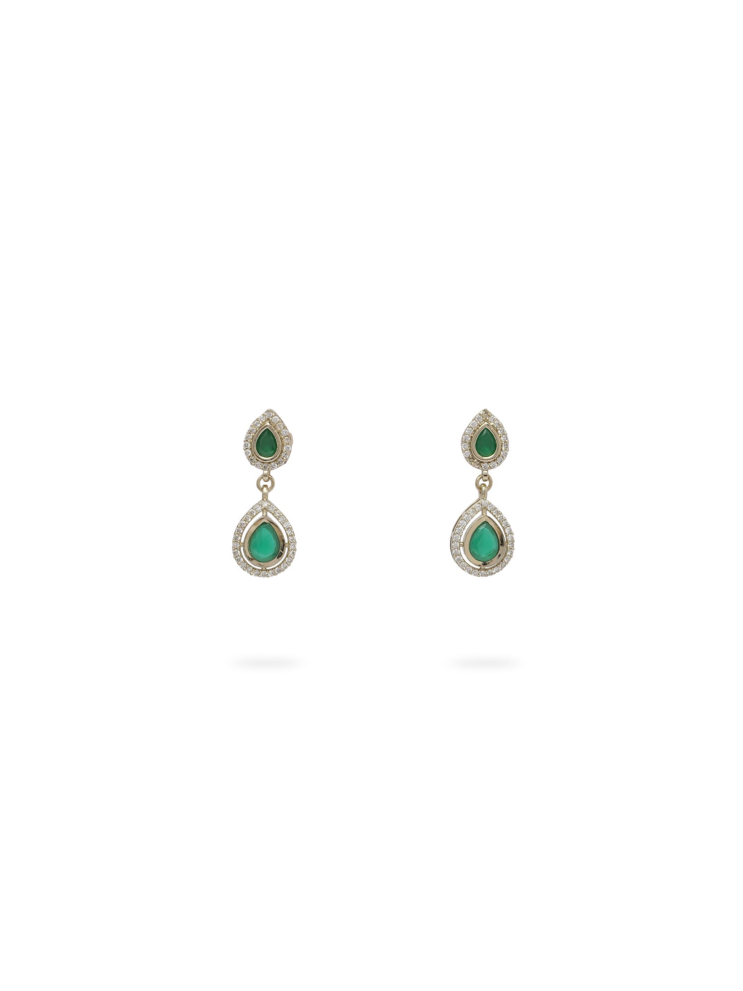 Akshara Kundan Necklace Set in Green