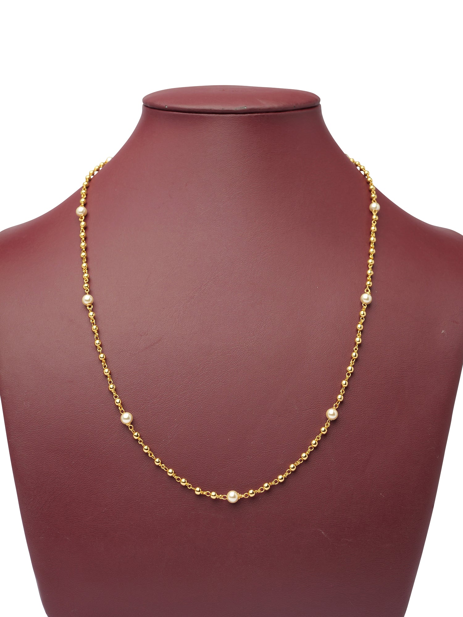 Alia Bead Chain in Cream and Antique Gold
