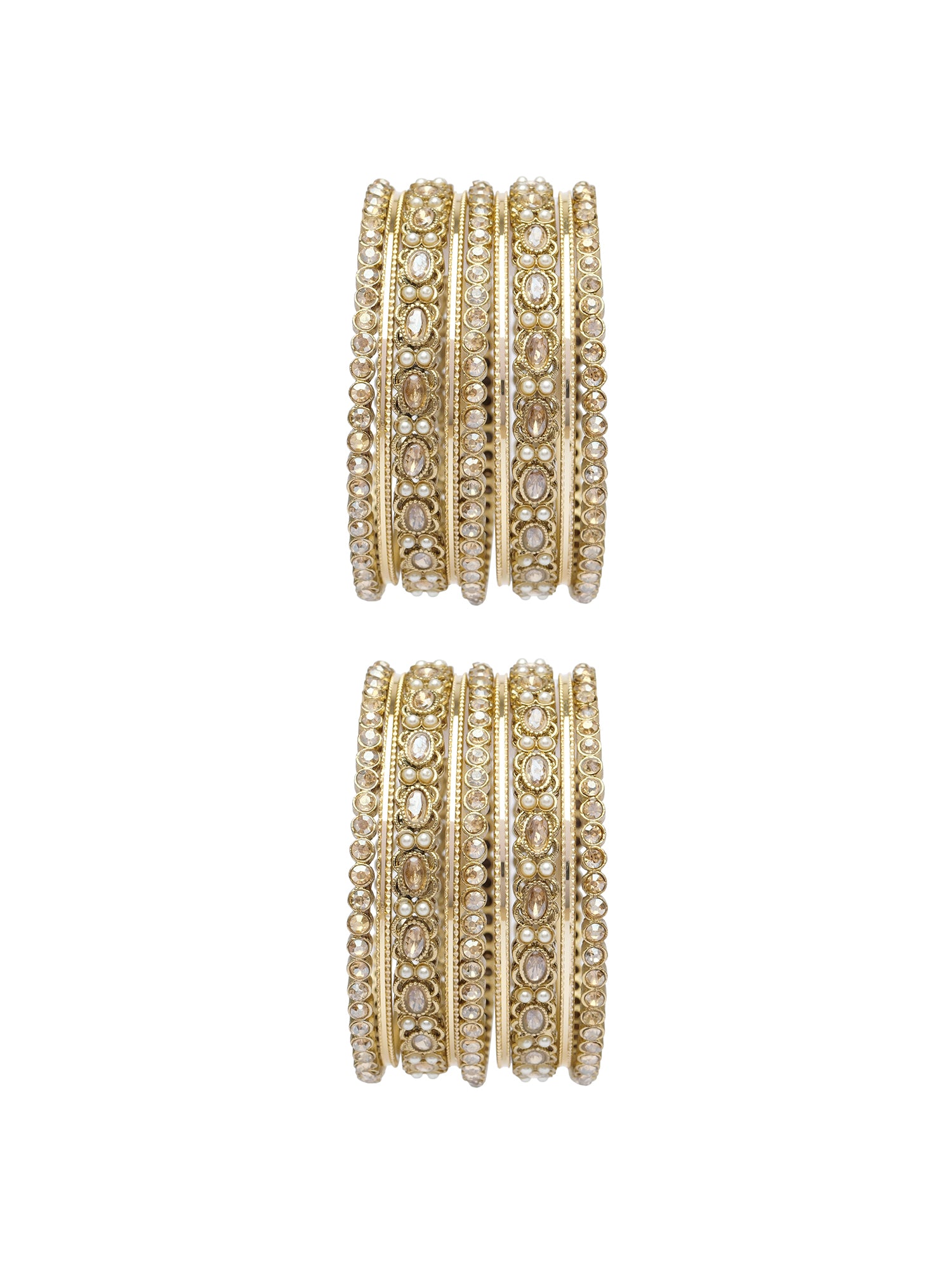 Alira Bangle Set in Champagne and Antique Gold