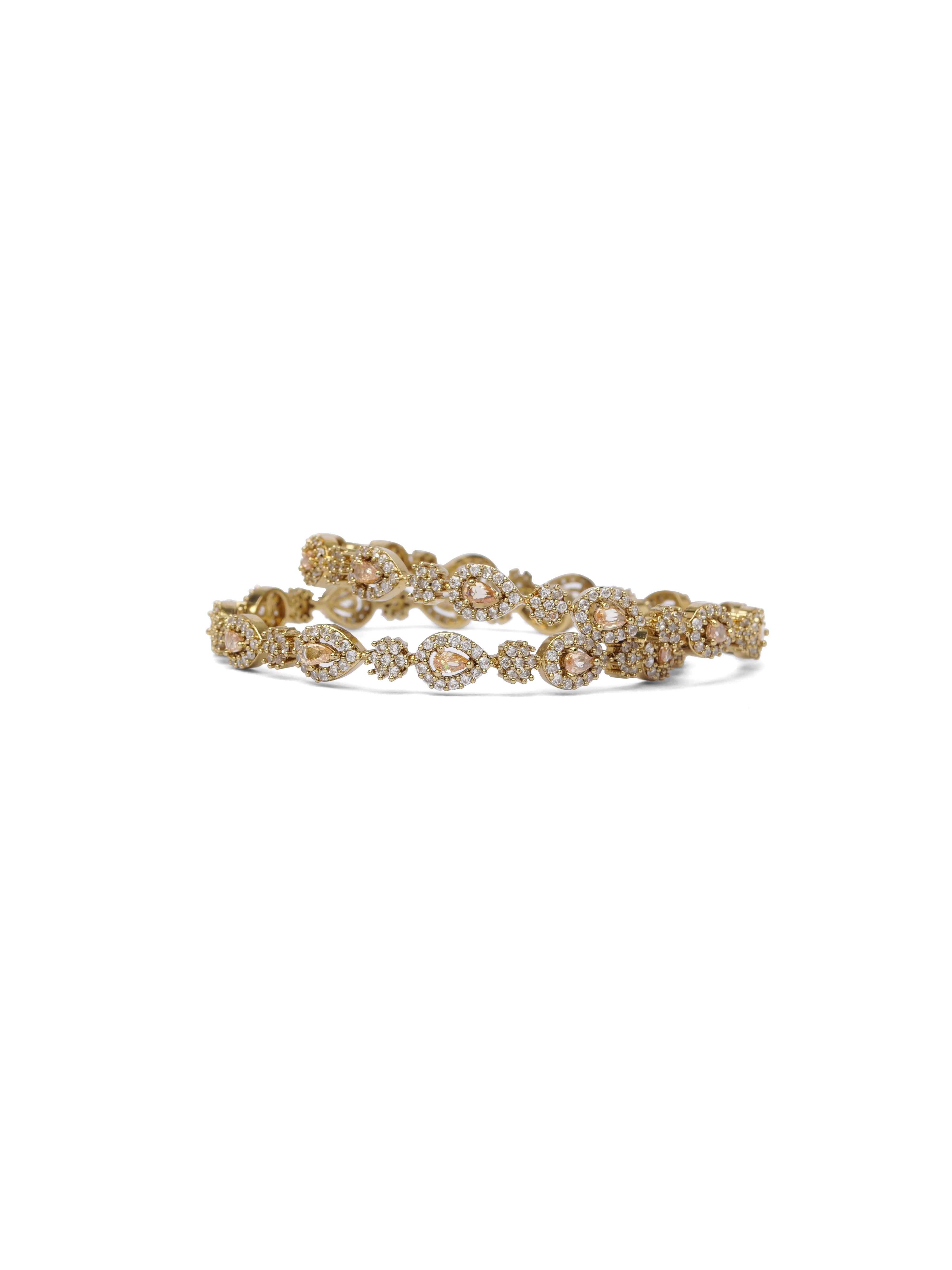 Aliya Cubic Zirconia Bangles in Champagne