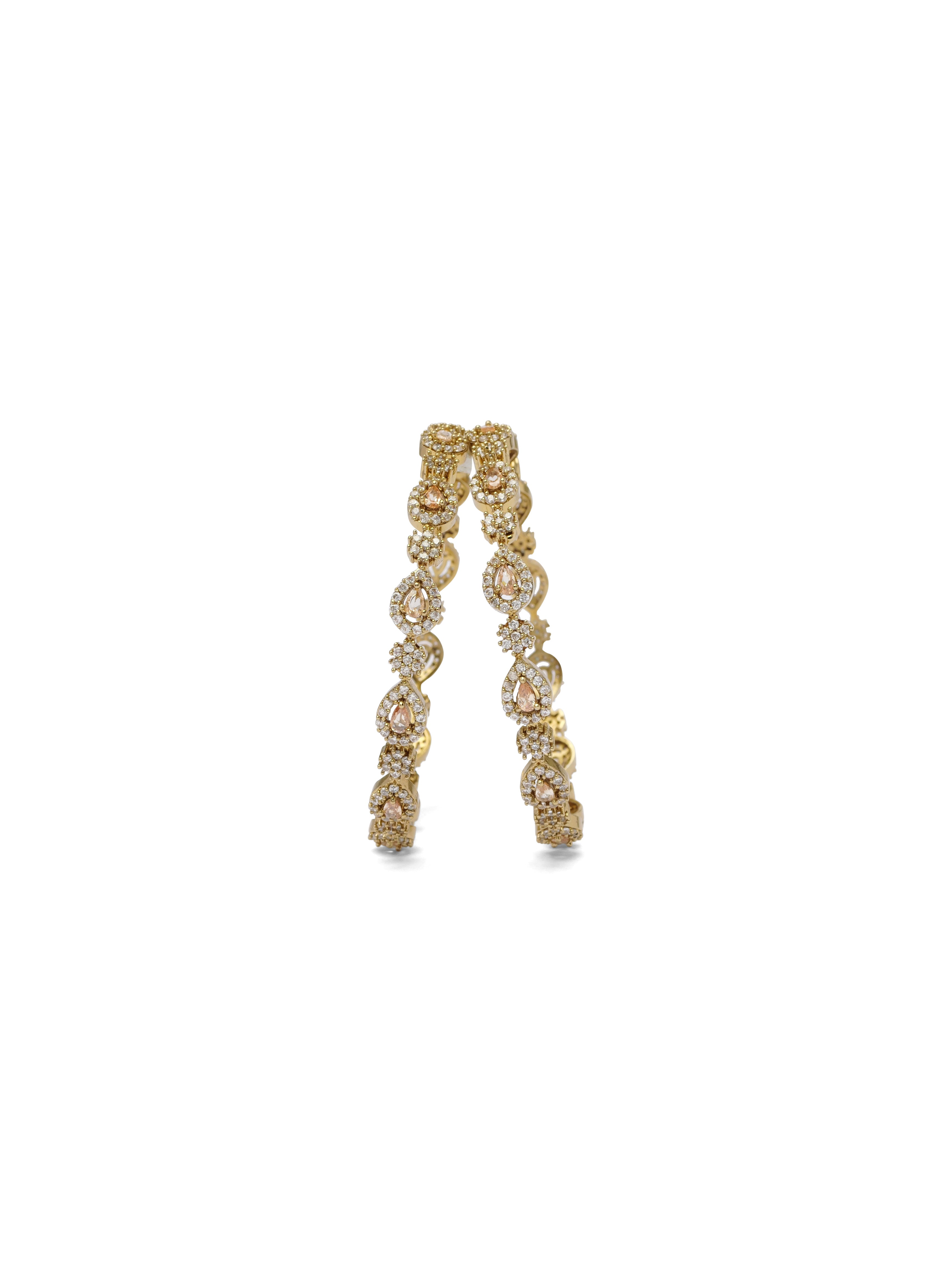 Aliya Cubic Zirconia Bangles in Champagne