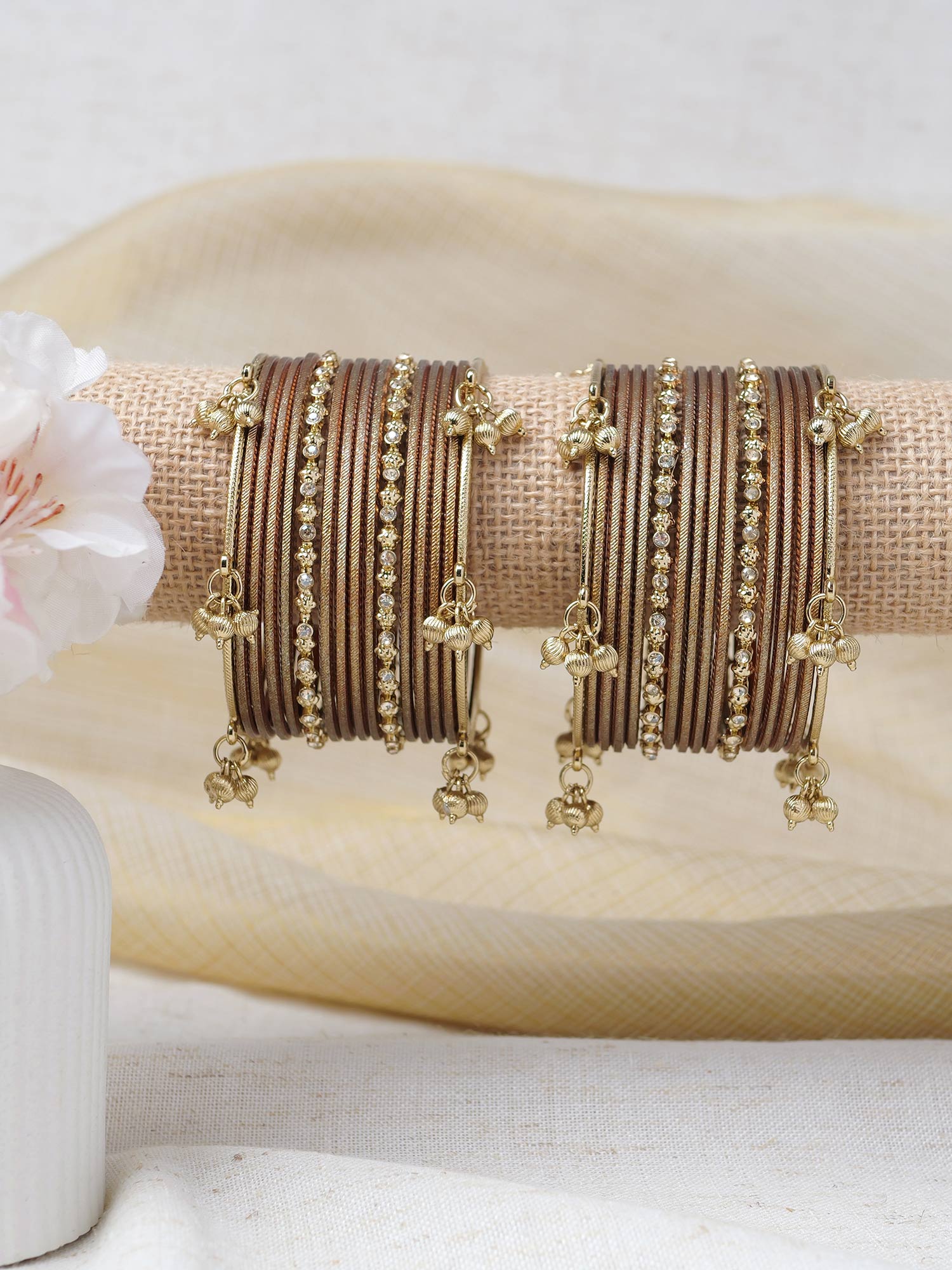 Amani Kashmiri Bangle Set in Dark Brown