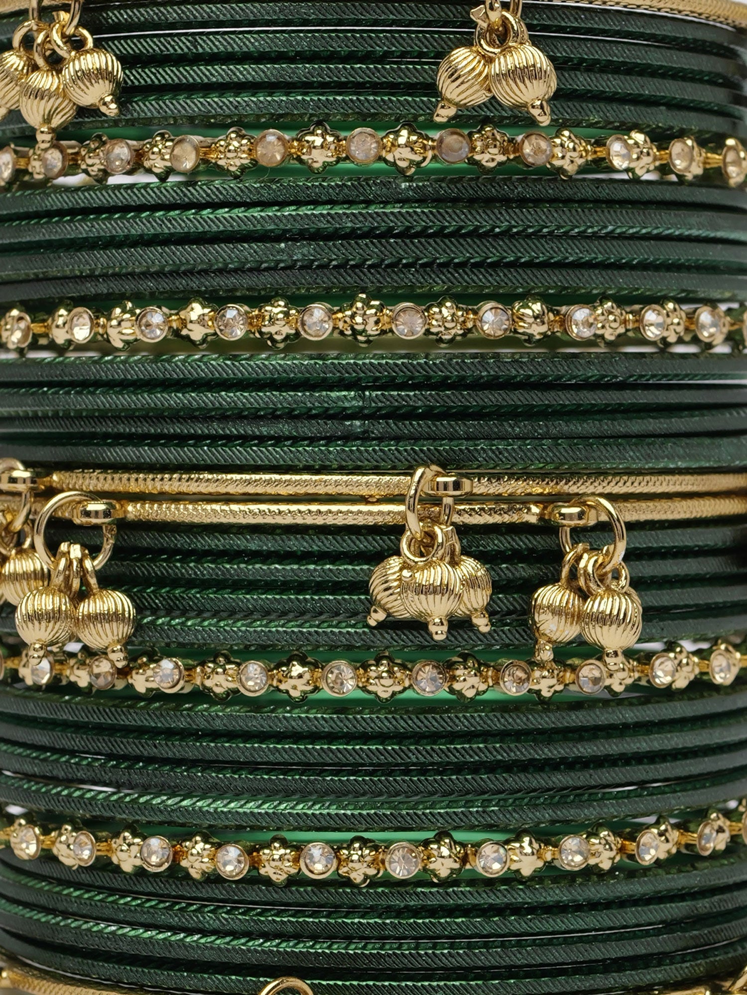 Amani Kashmiri Bangle Set in Dark Green