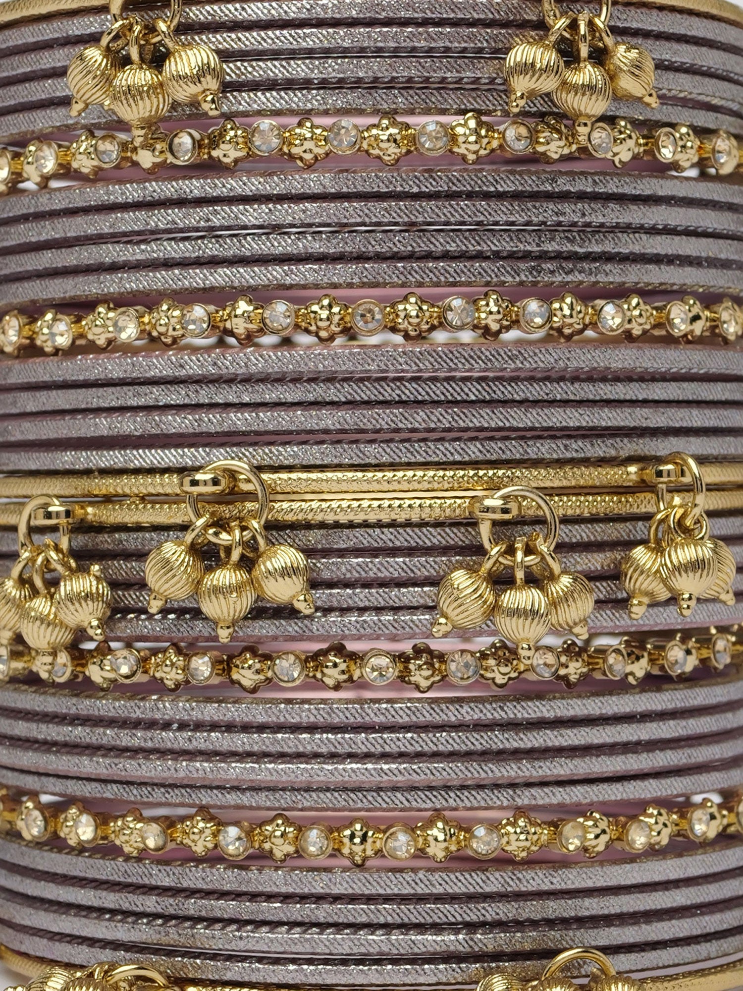 Amani Kashmiri Bangle Set in Grey Brown