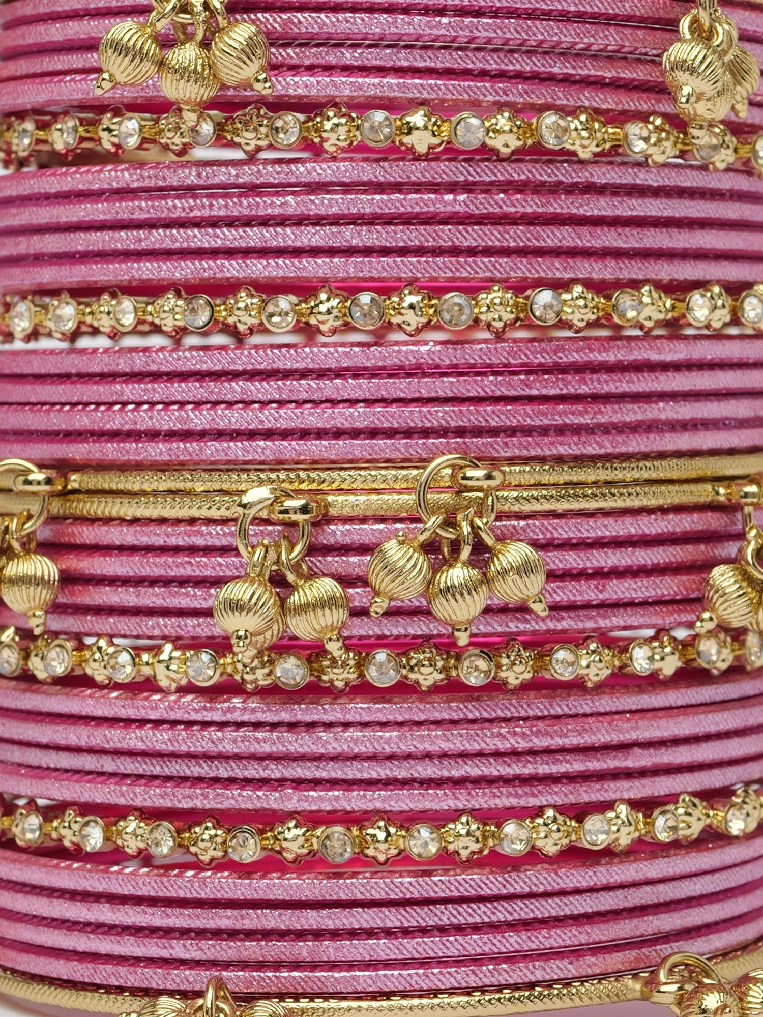 Amani Kashmiri Bangle Set in Rose Pink