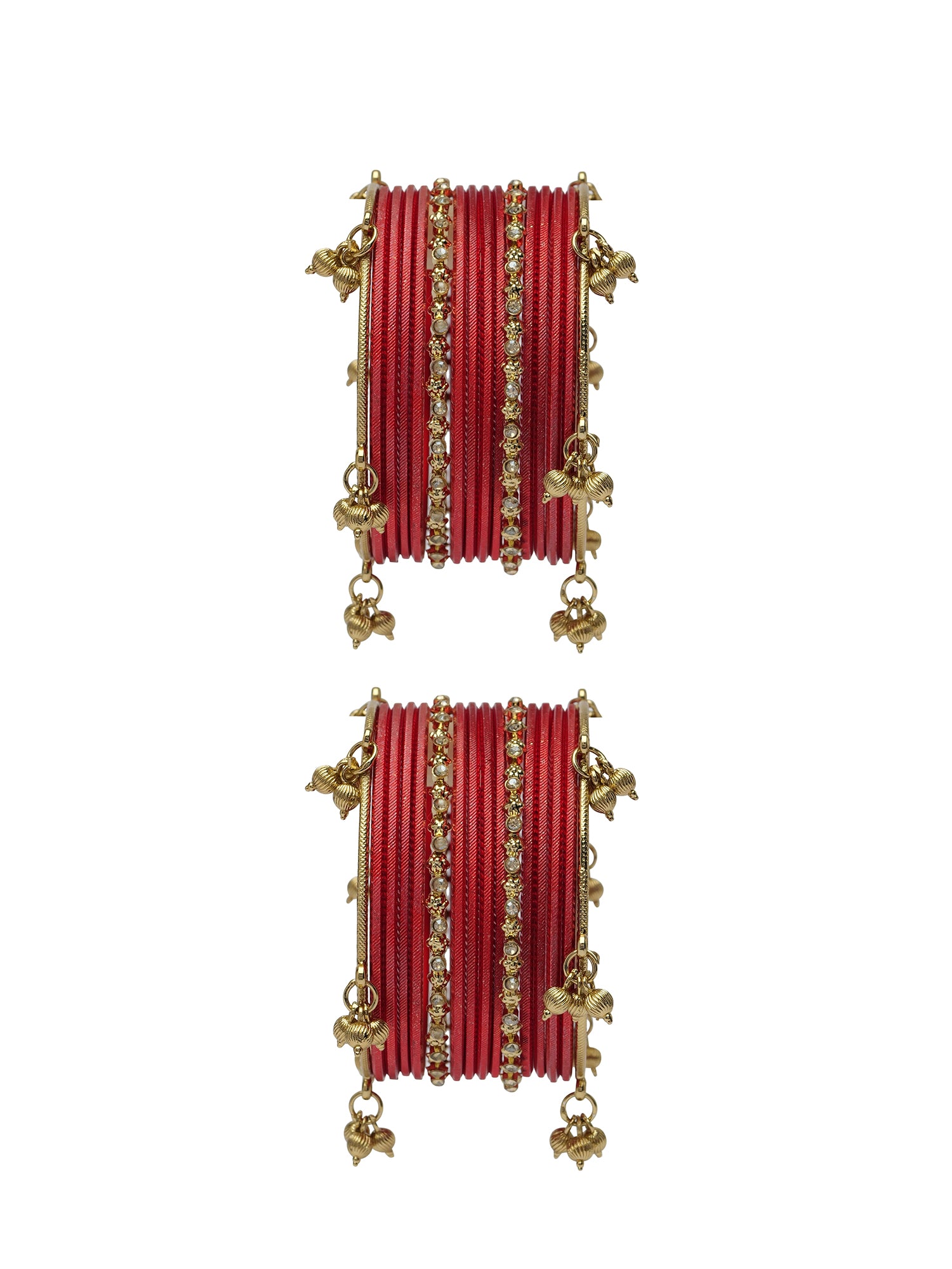 Amani Kashmiri Bnagle Set in Red
