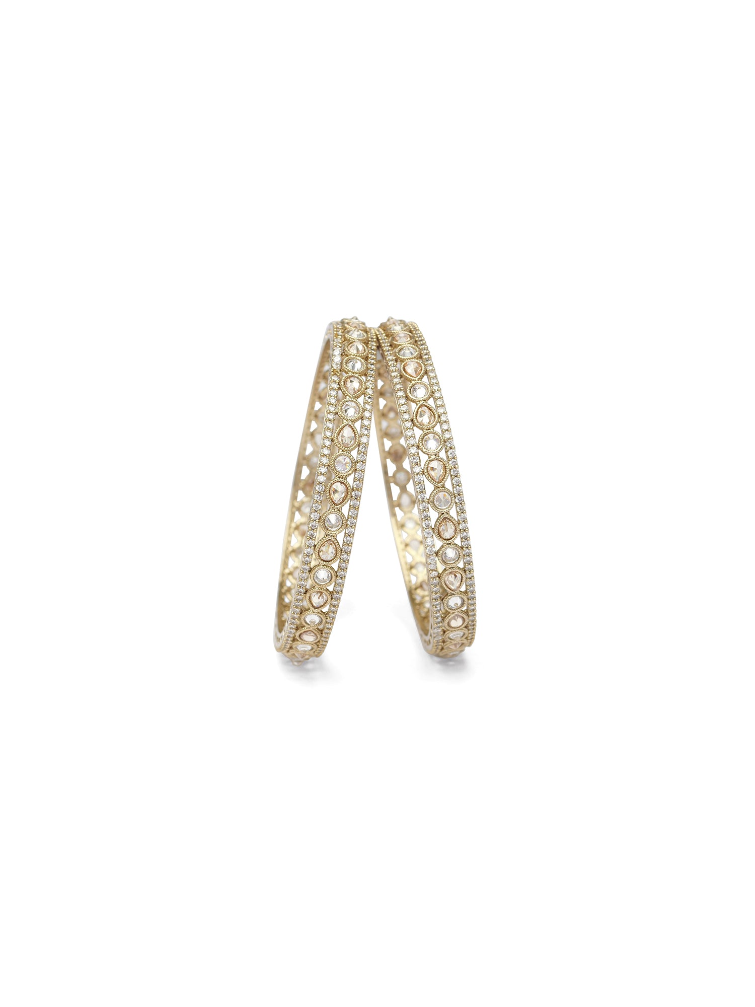 Amaya Crystal Kada Bangles in Champagne