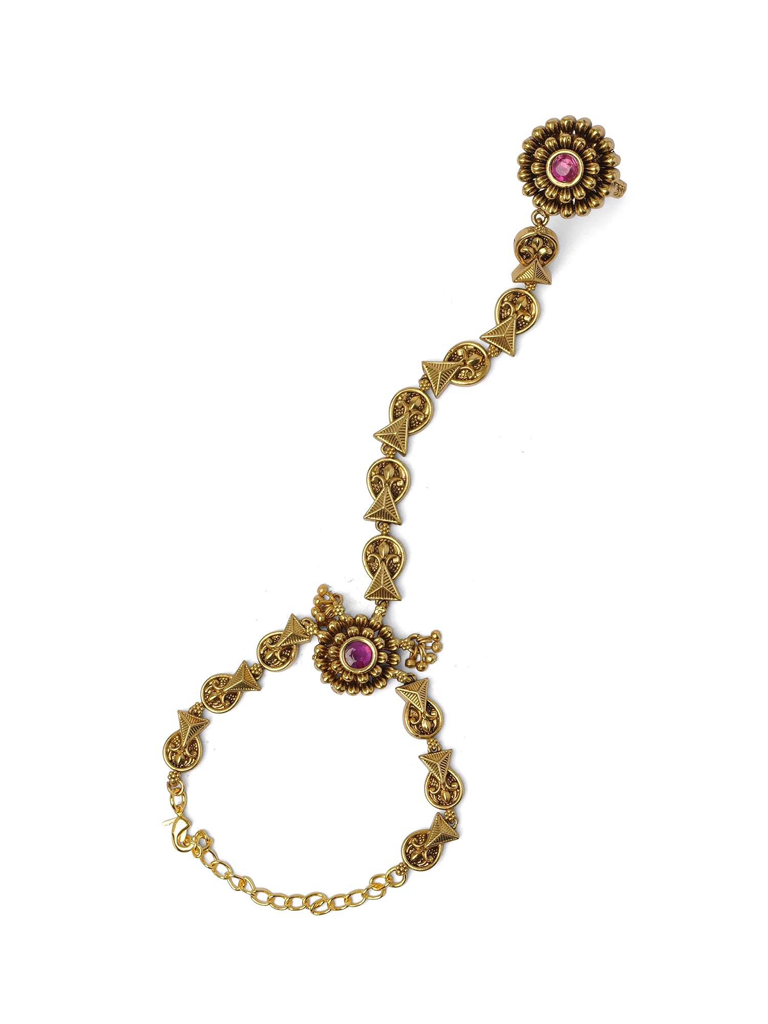 Ambika Hand Chain in Ruby