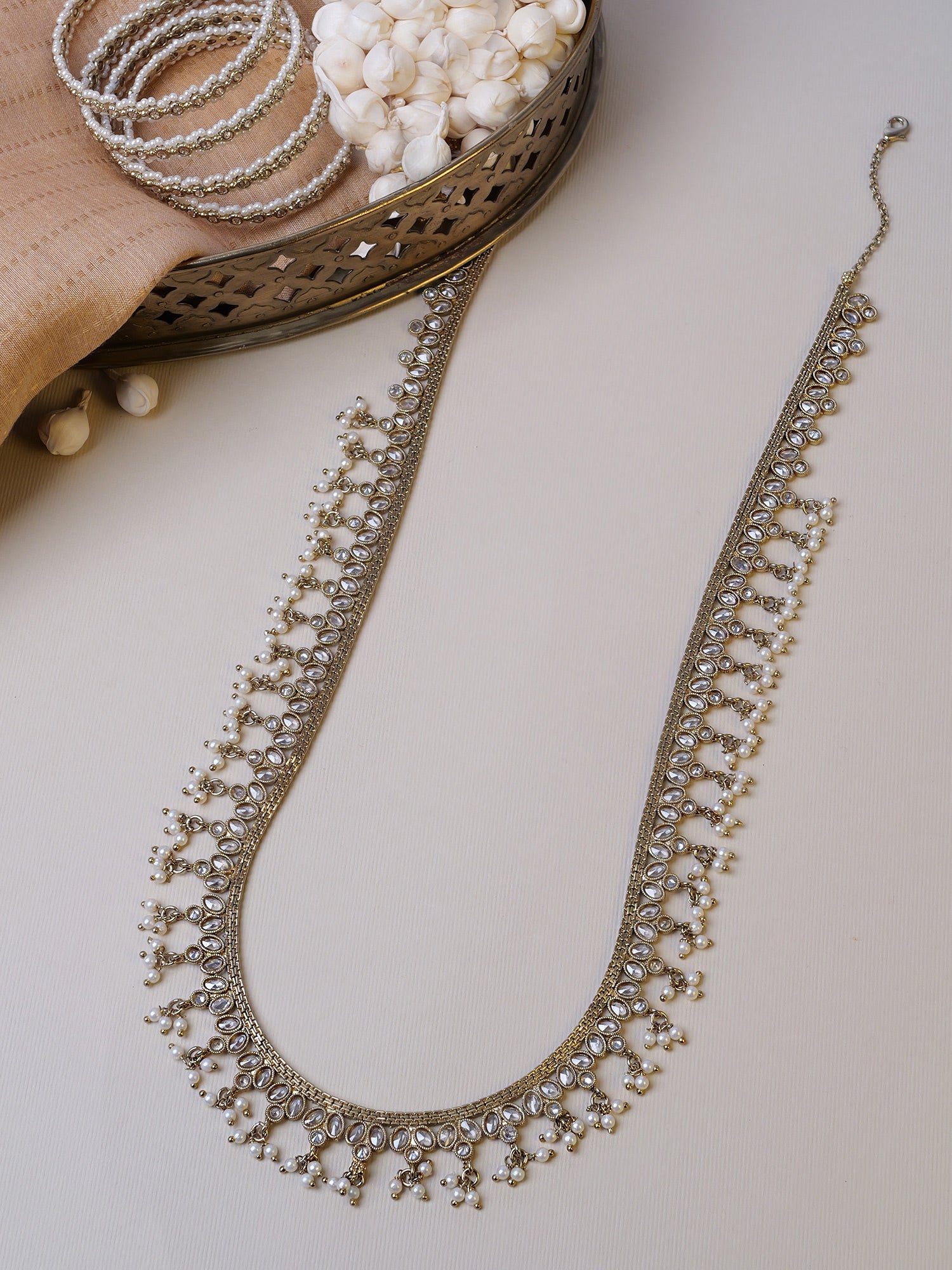 Ameera Long Chain in White