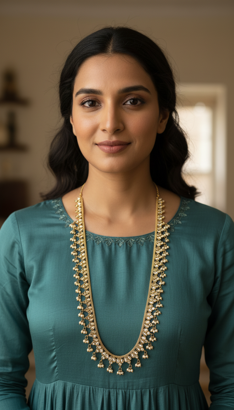 Ameera Long Chain in Champagne