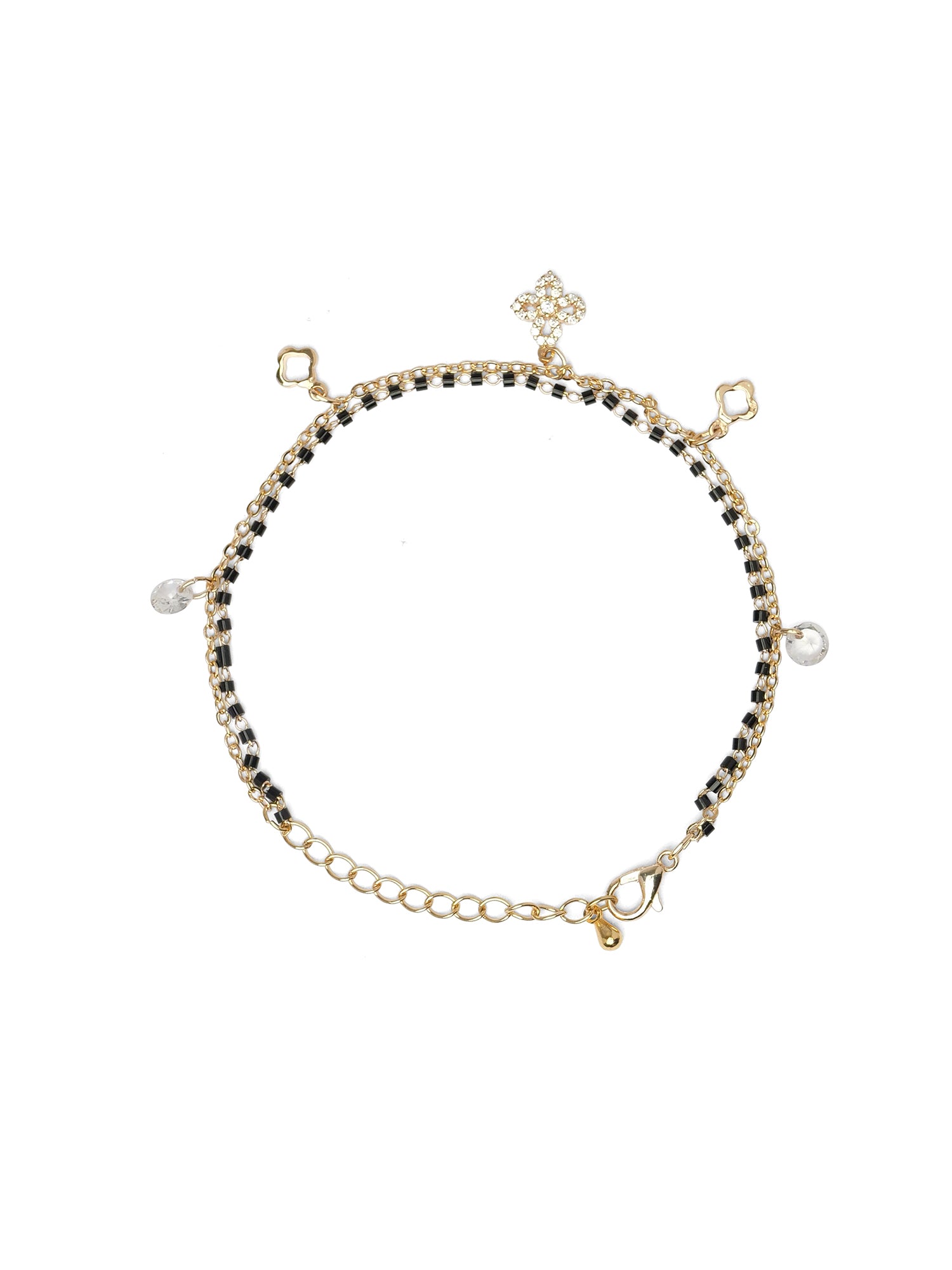 Amelia Charm Bracelet in White and Gold