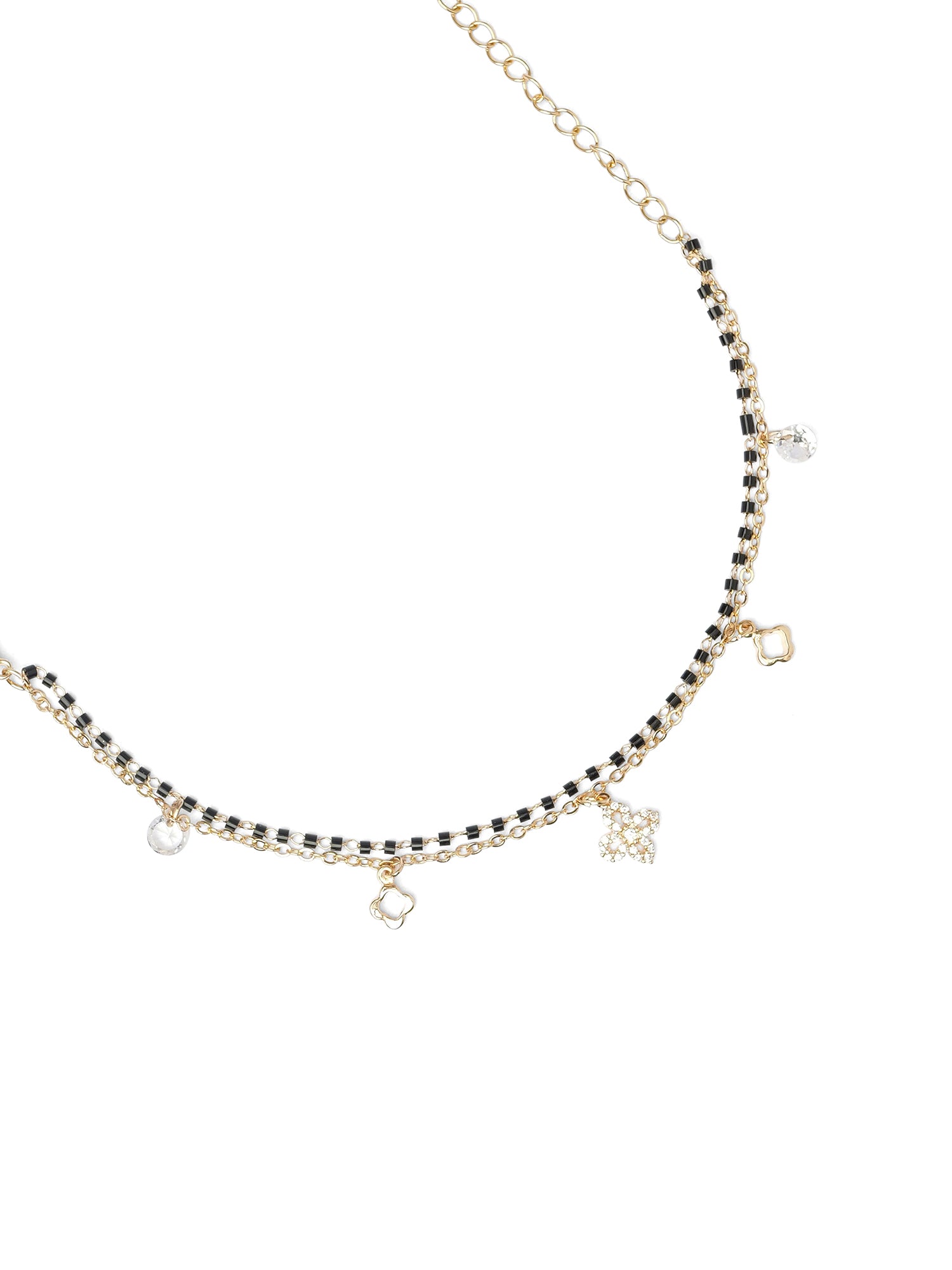Amelia Charm Bracelet in White and Gold