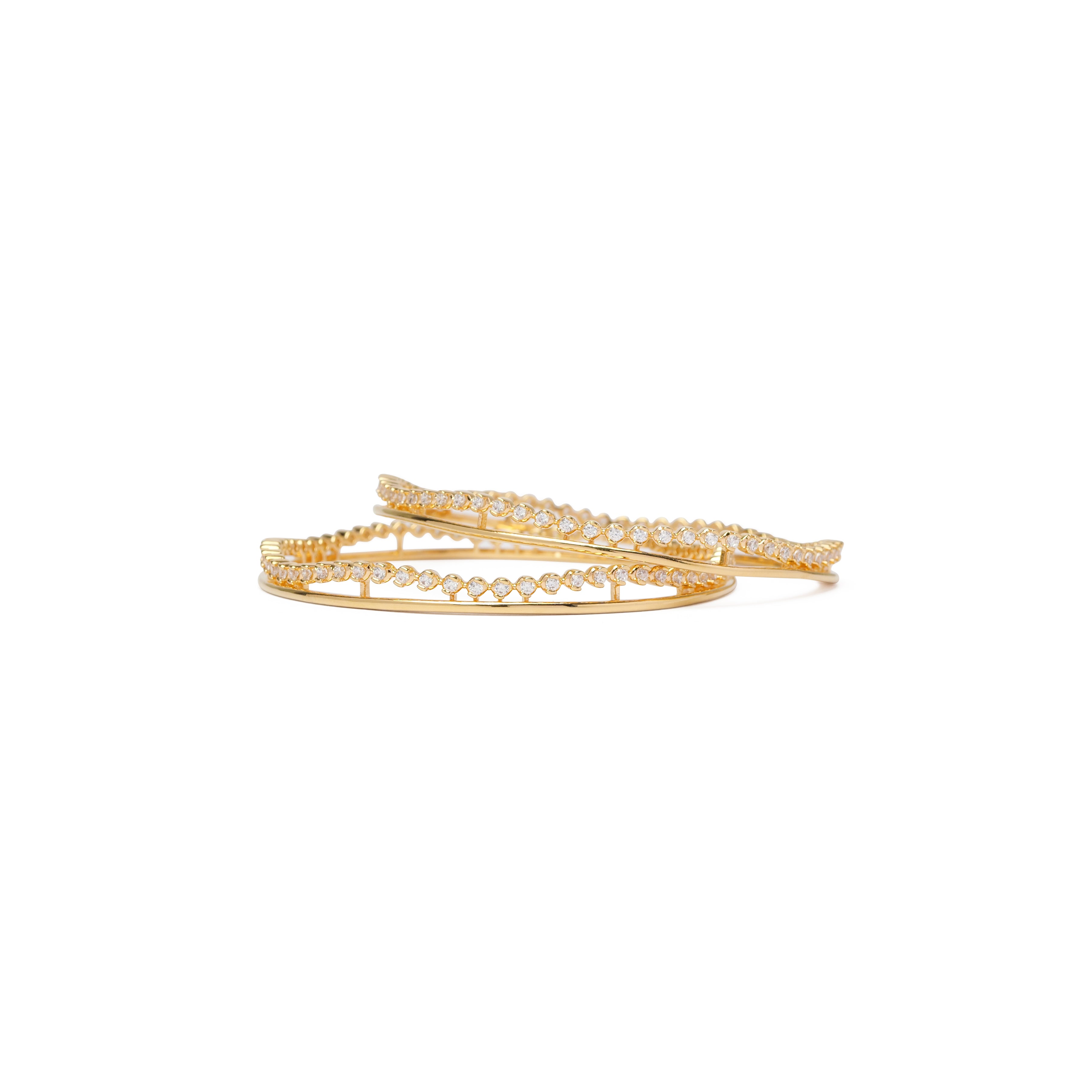 Amelie Cubic Zirconia Bangles in White