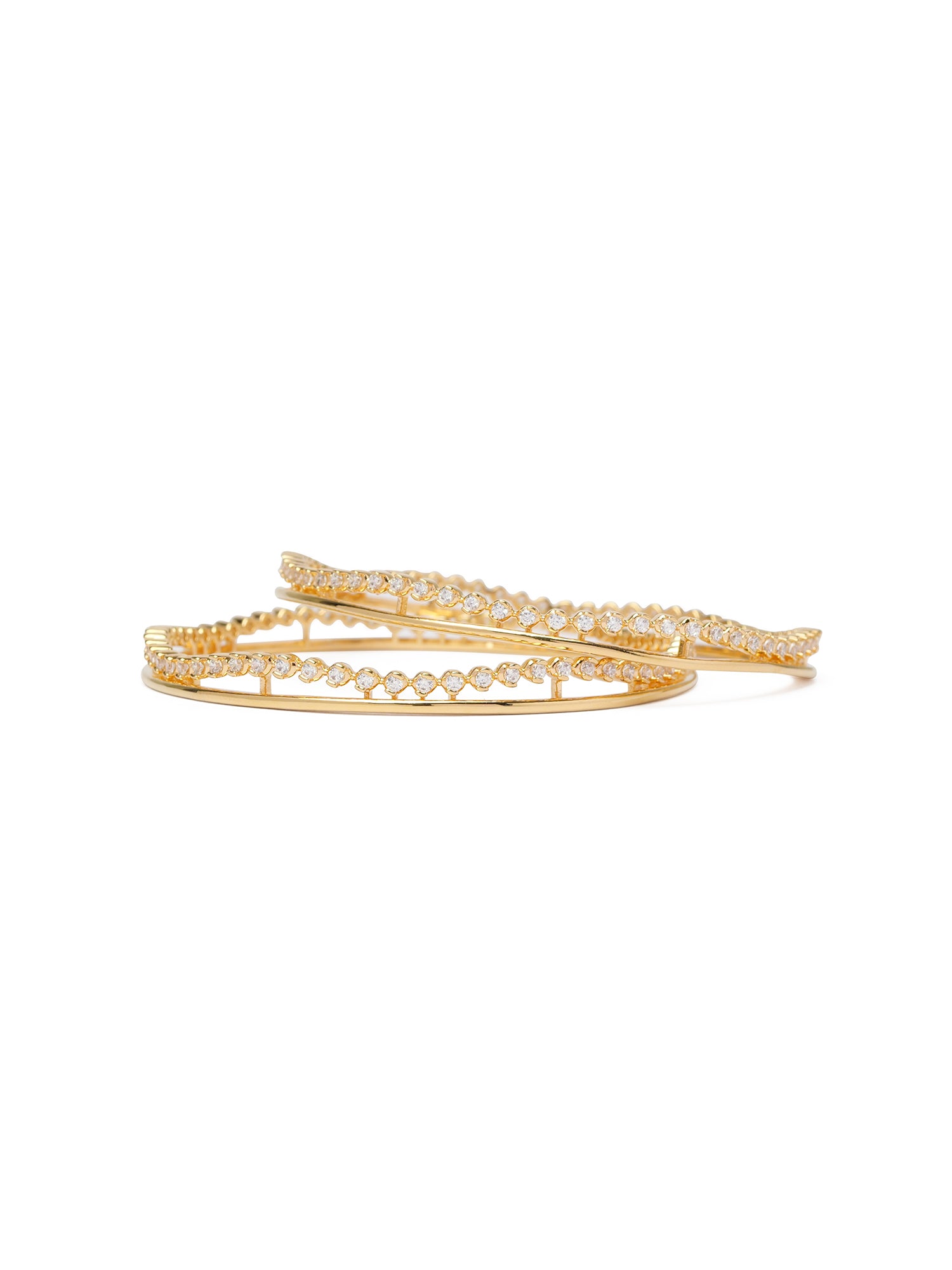 Amelie Cubic Zirconia Bangles in White