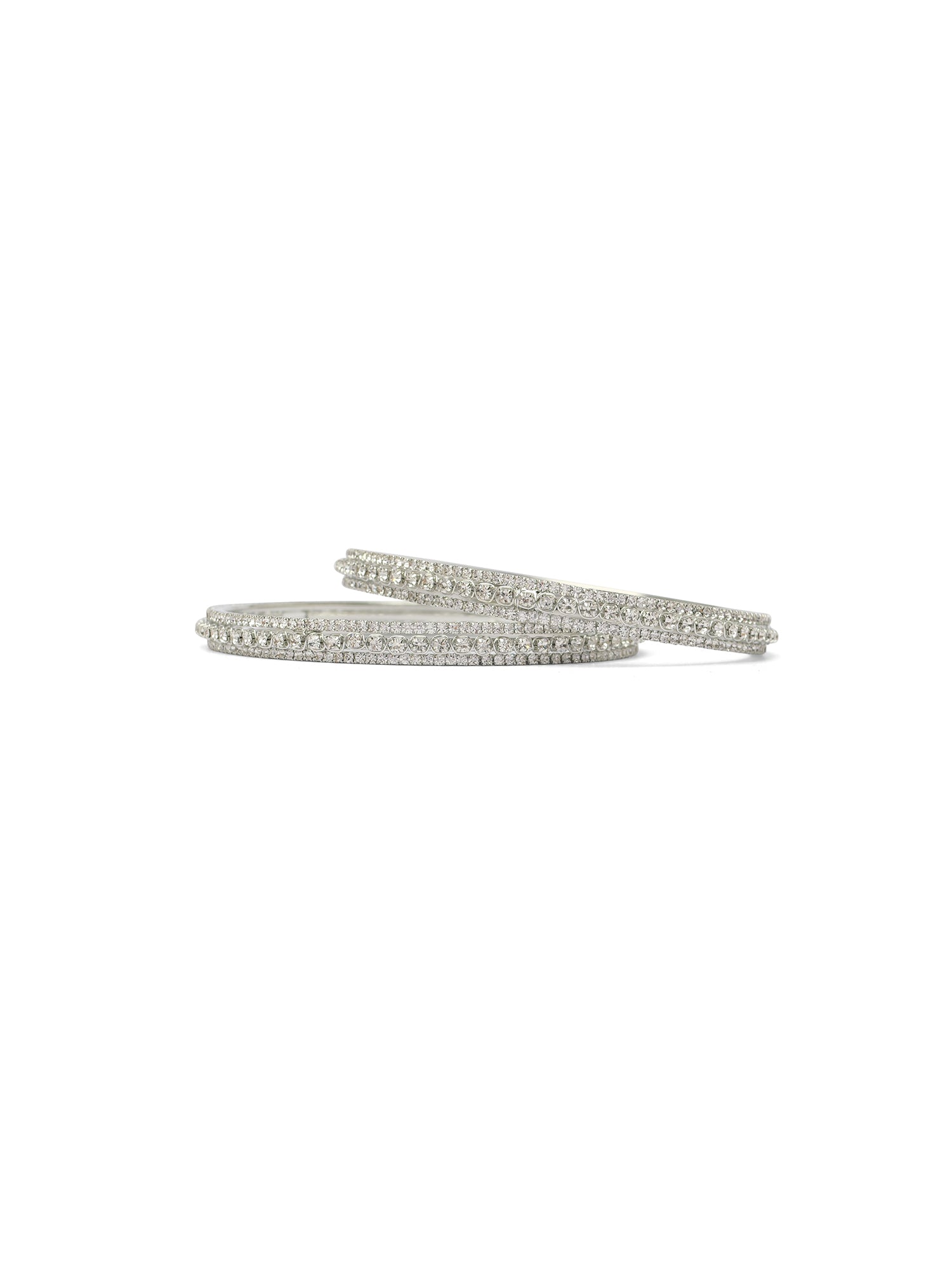 Ameya Cubic Zirconia Bangles in Rhodium