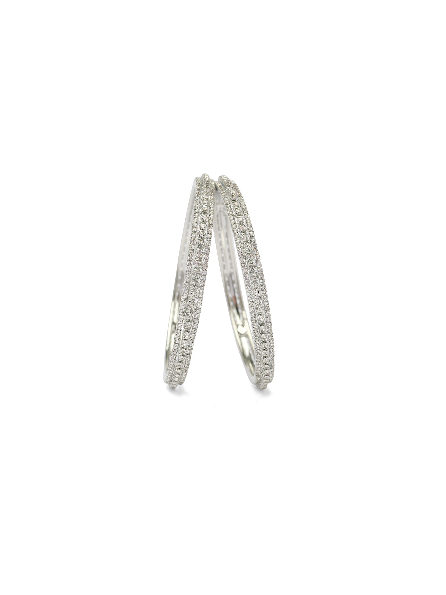 Ameya Cubic Zirconia Bangles in Rhodium