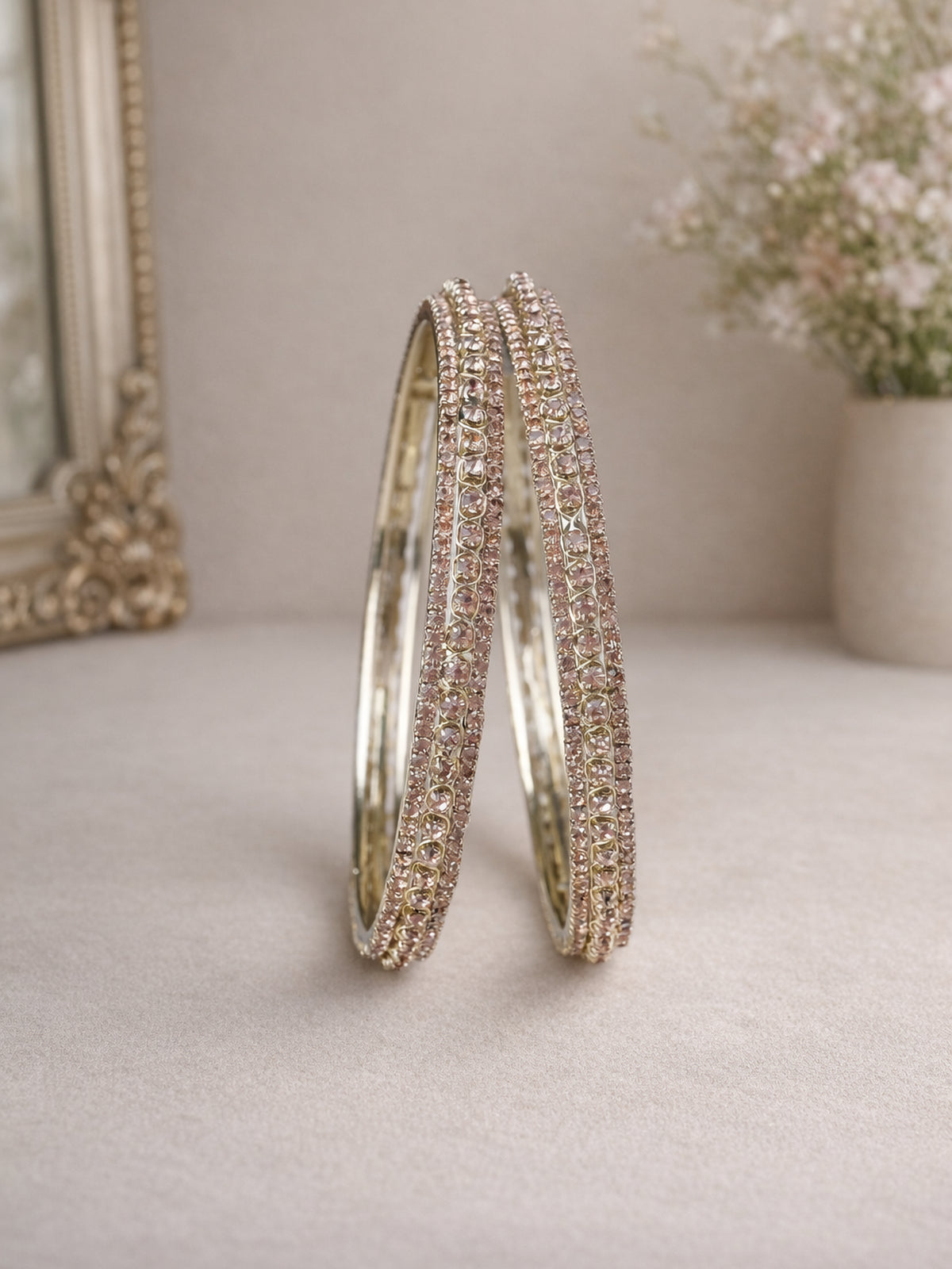 Ameya Cubic Zirconia Bangles in Champagne 