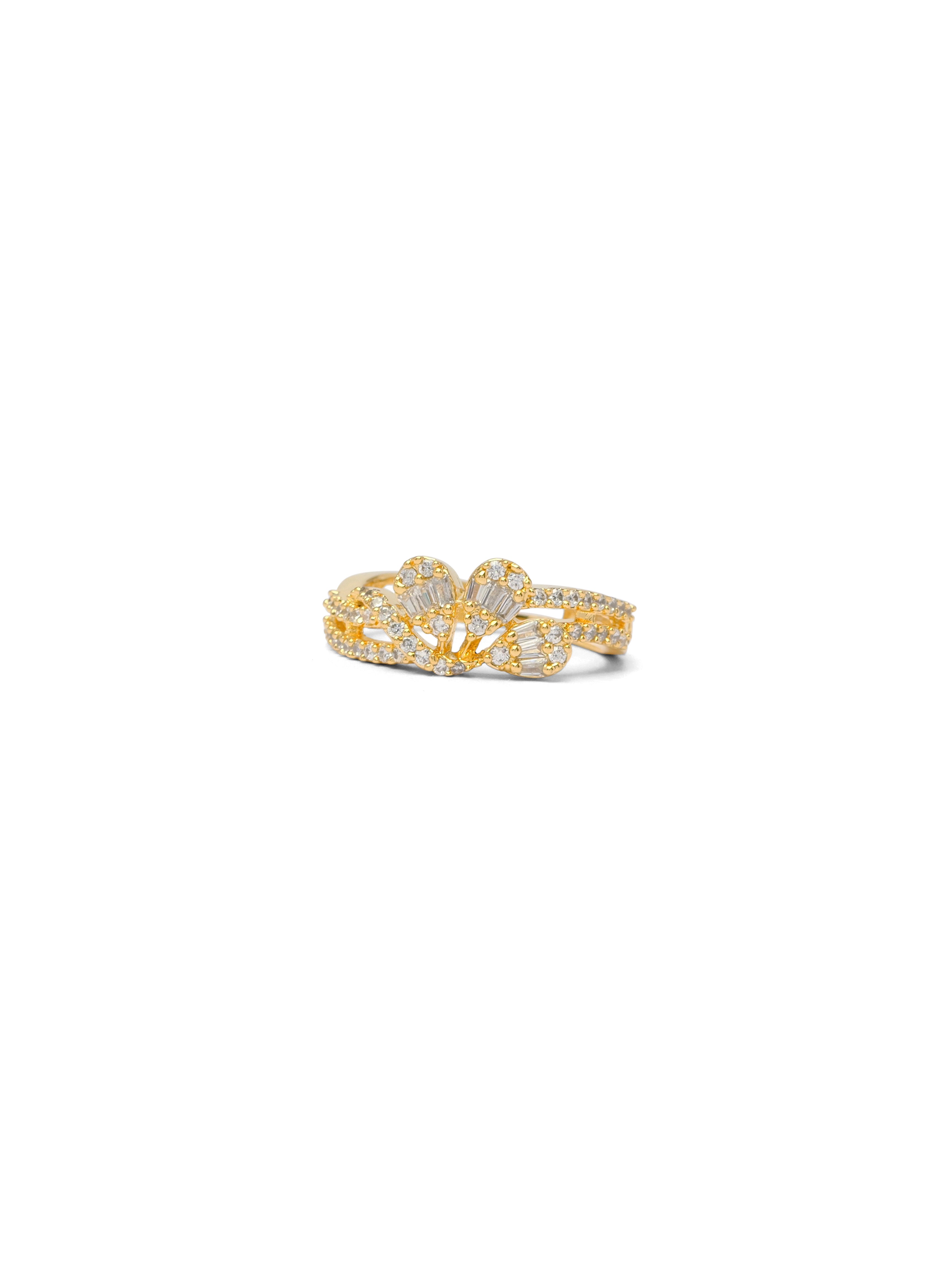 Amoli Cubic Zirconia Ring in White and Gold