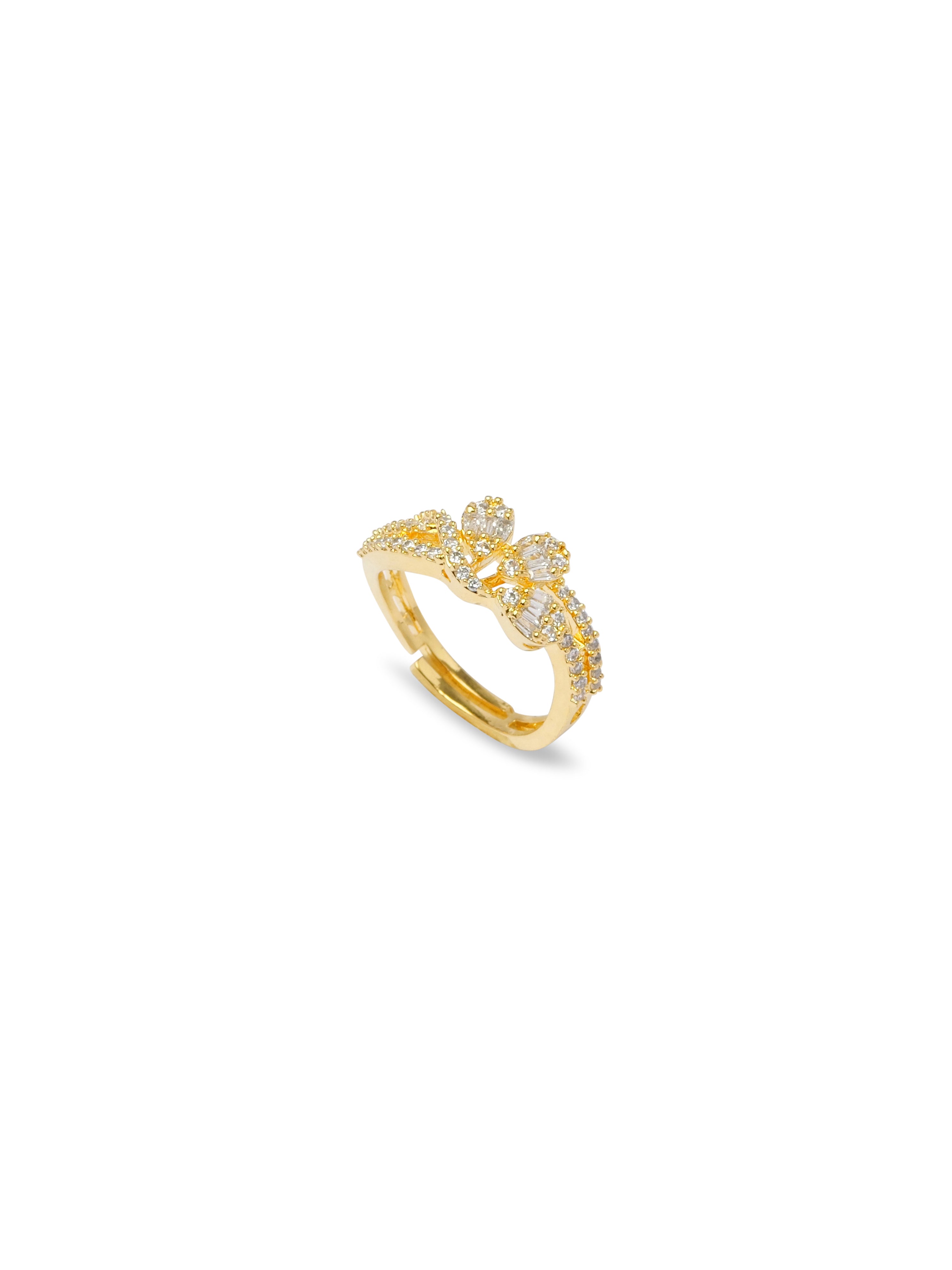 Amoli Cubic Zirconia Ring in White and Gold