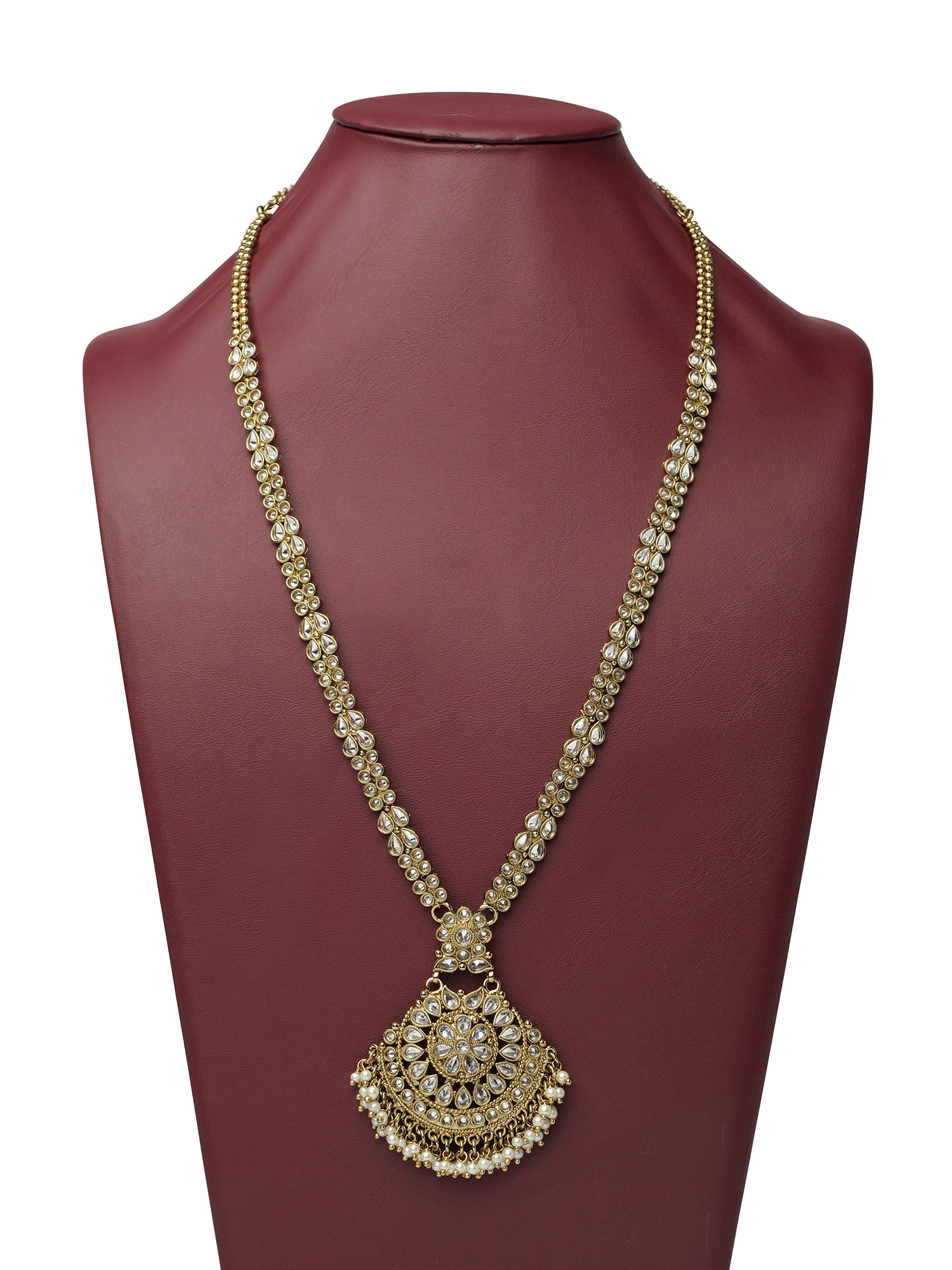 Amrani Rani Haar in White and Antique Gold
