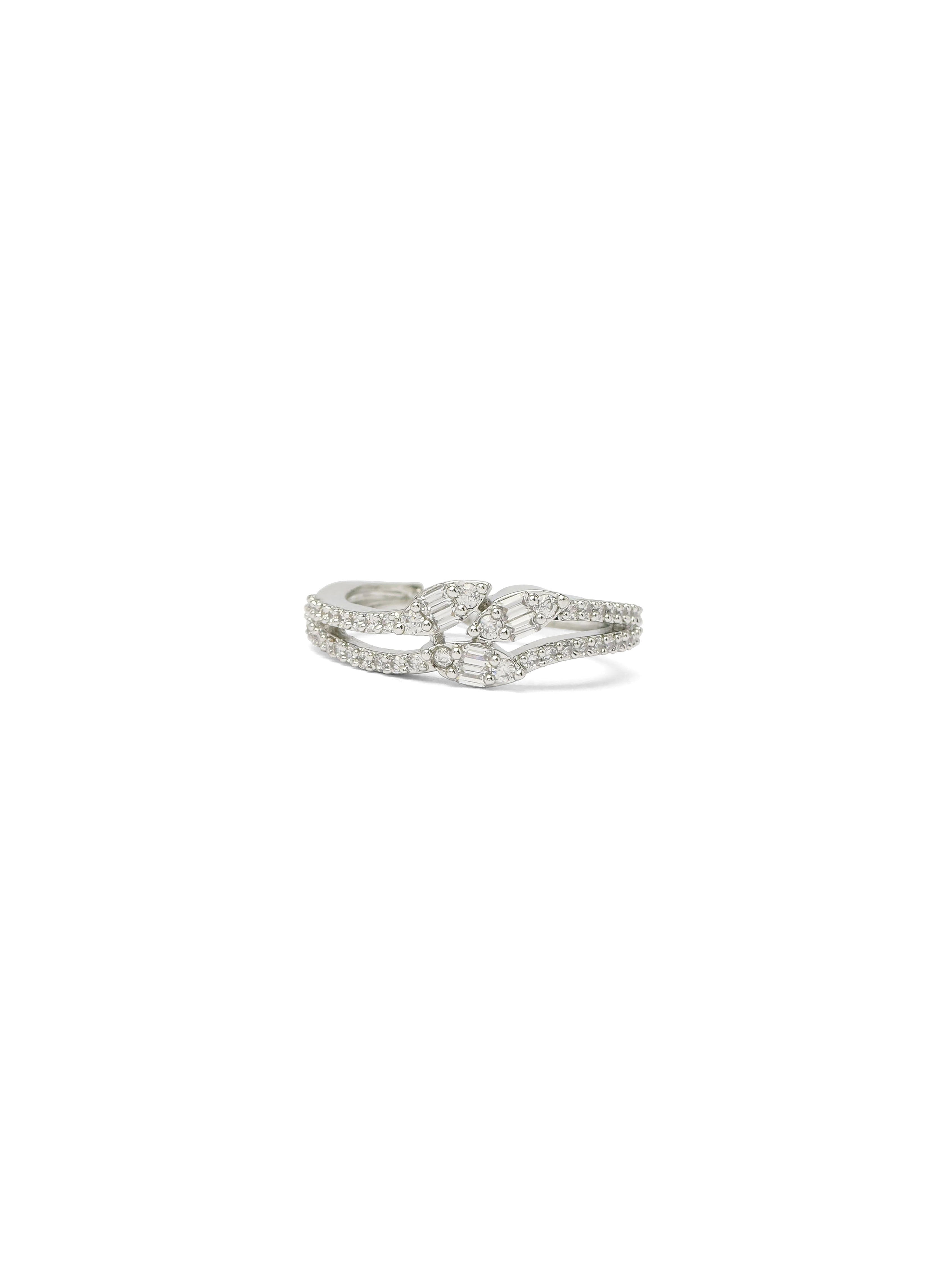 Analia Cubic Zirconia Ring in Rhodium