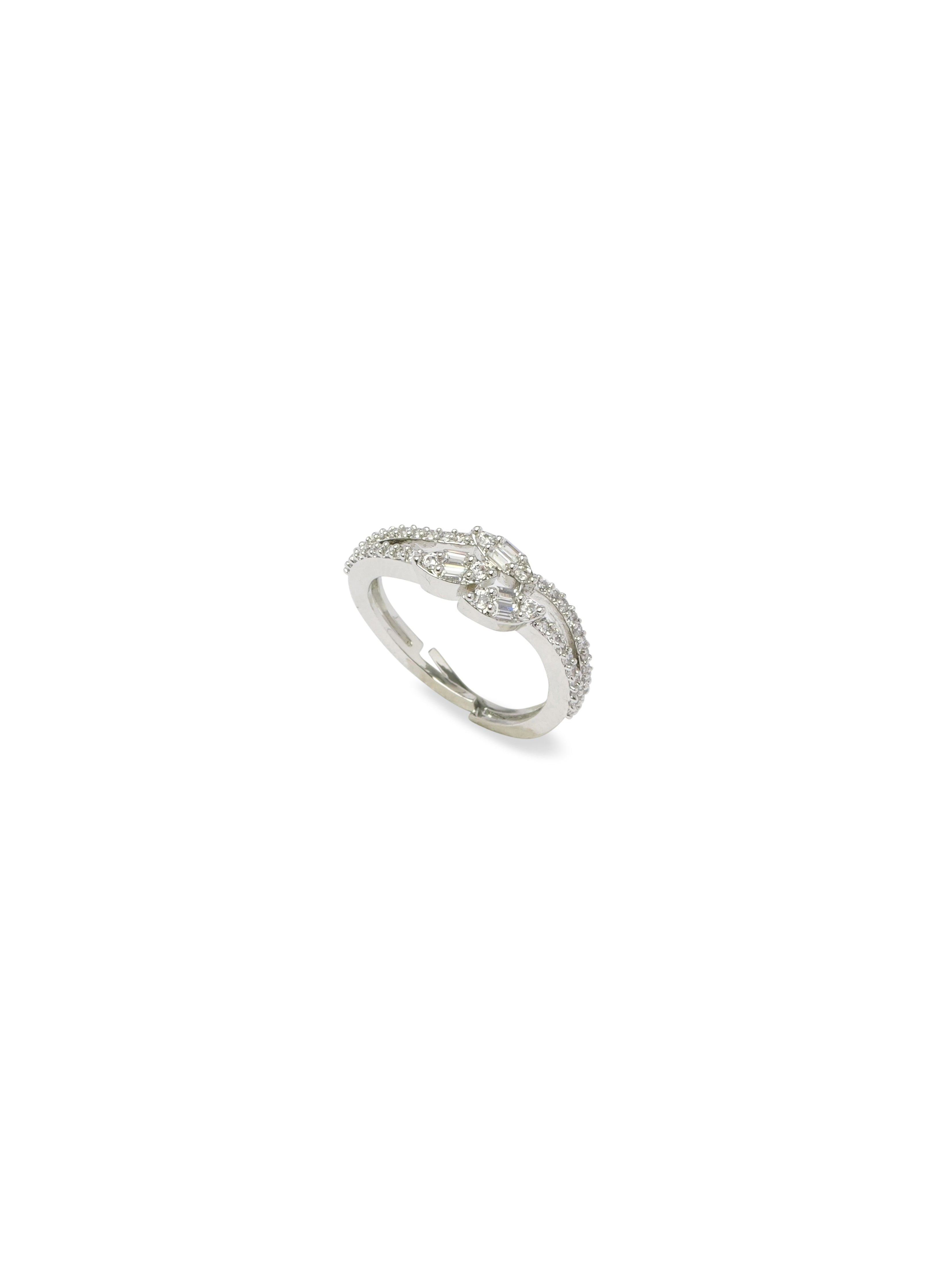 Analia Cubic Zirconia Ring in Rhodium