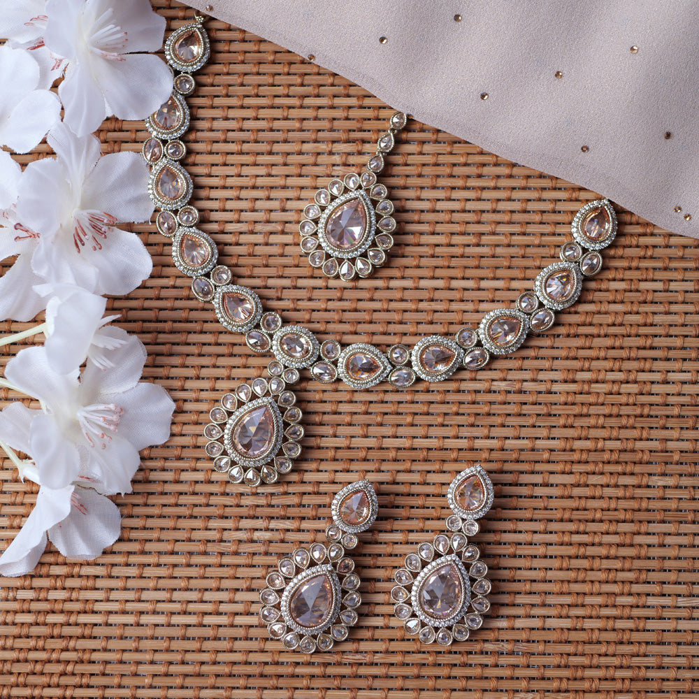 Ananya Necklace Set in Antique Gold