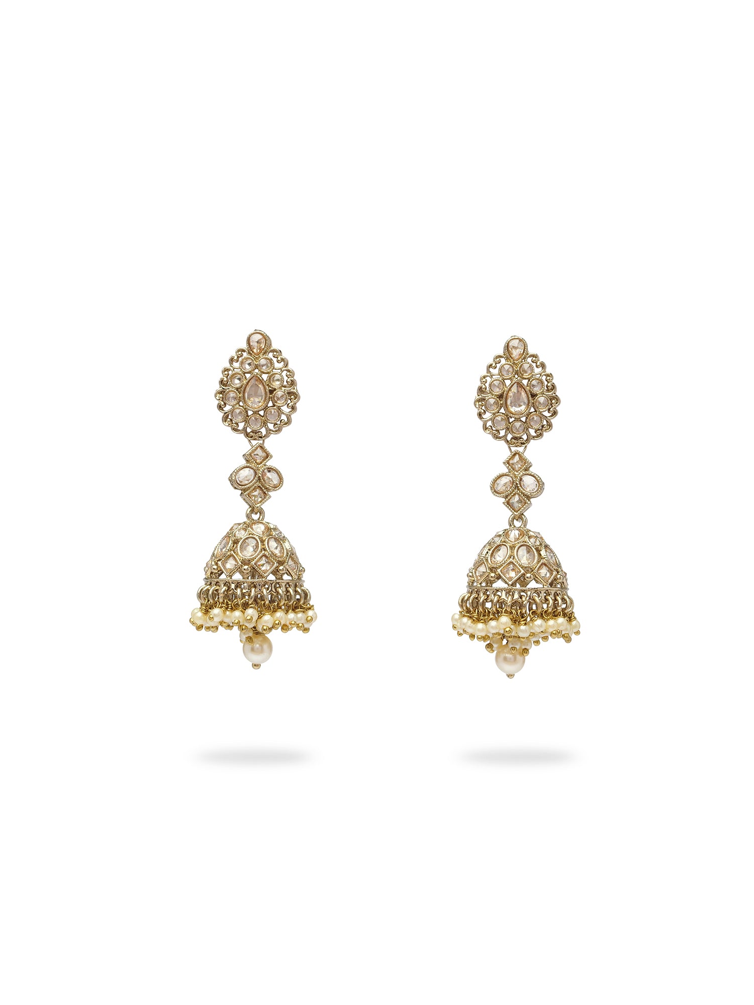 Aneesa Jhumka Earrings in Champagne