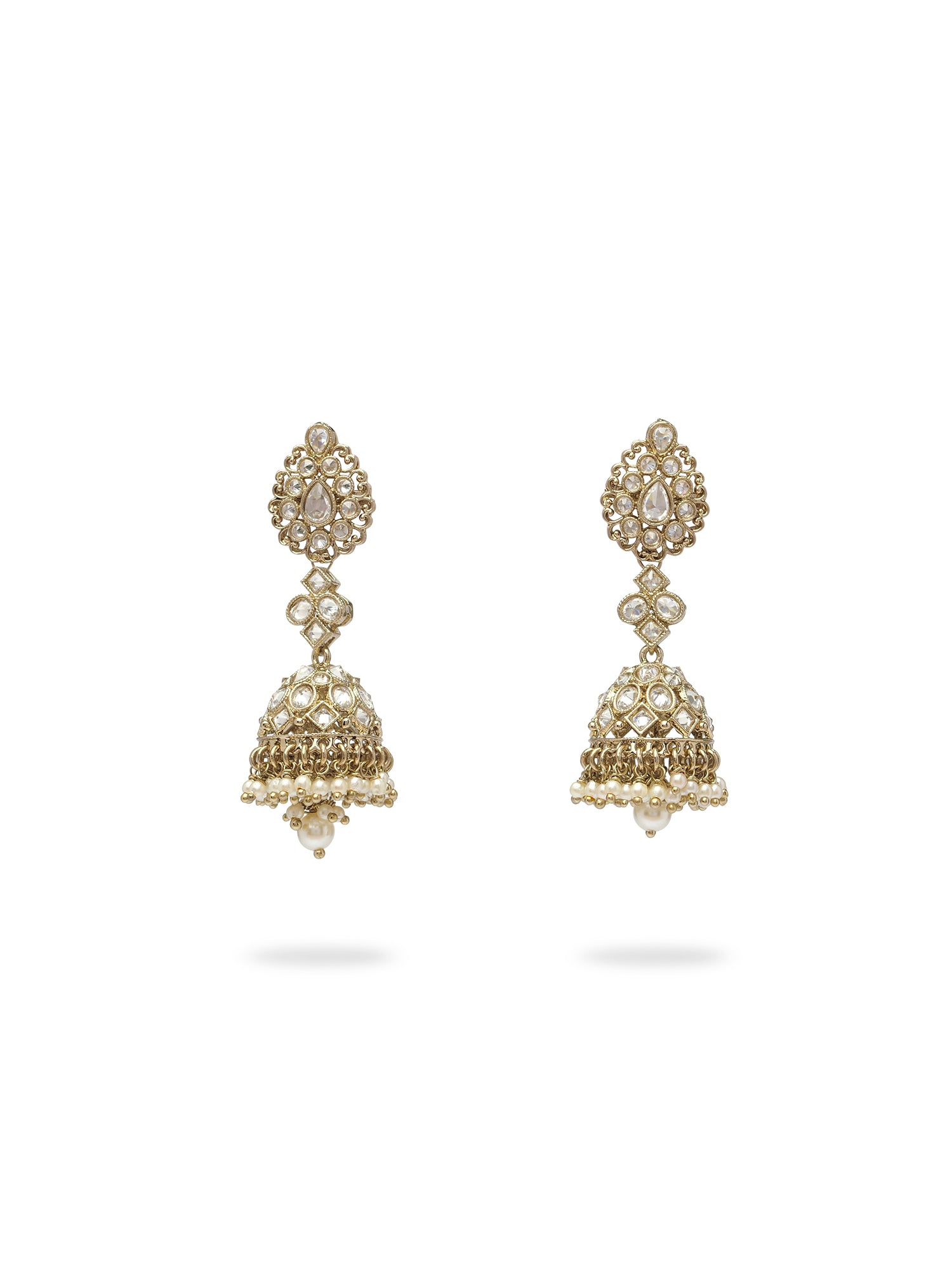 Aneesa Jhumka Earrings in White