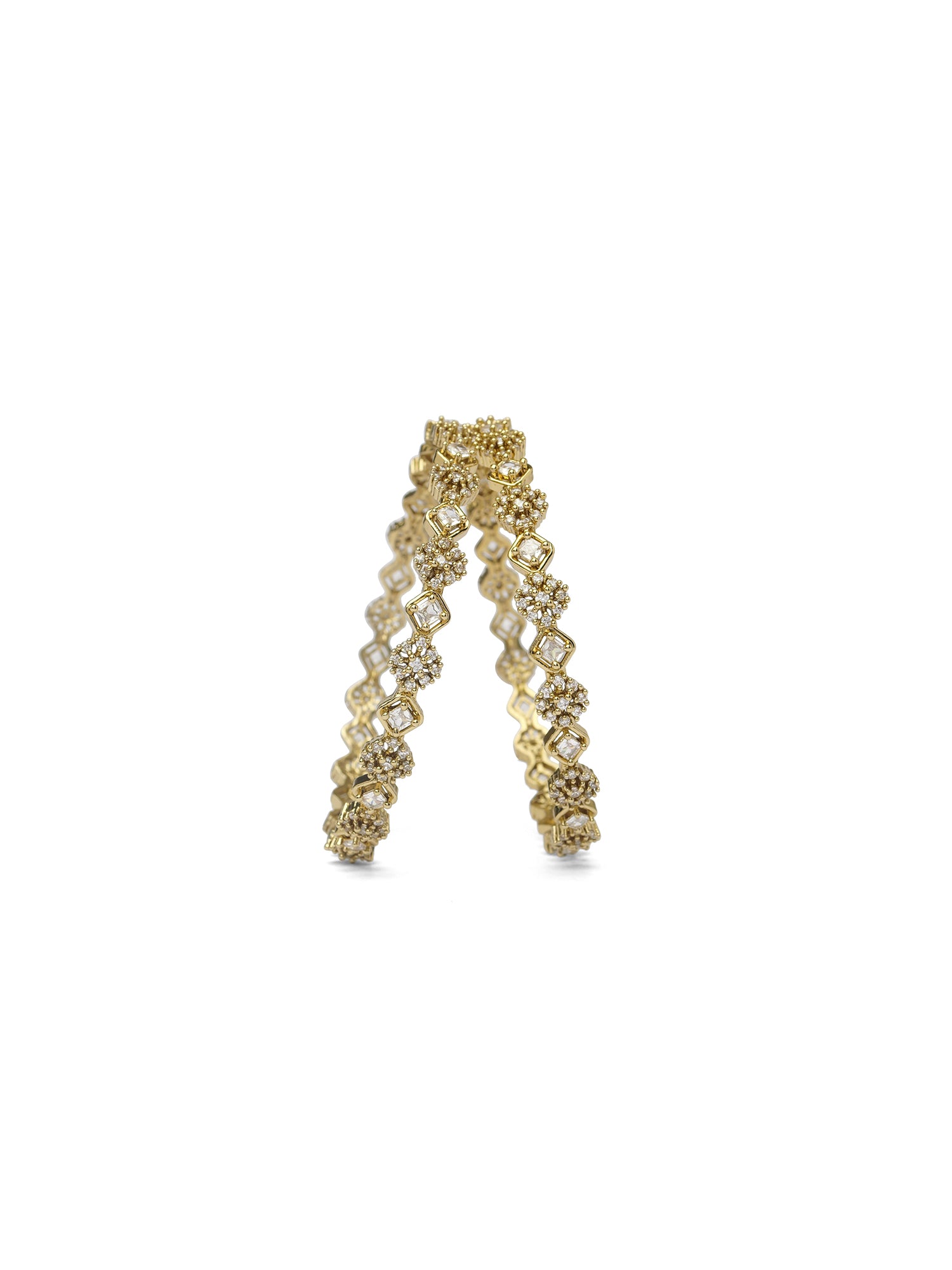 Anira Cubic Zirconia Bangles in White