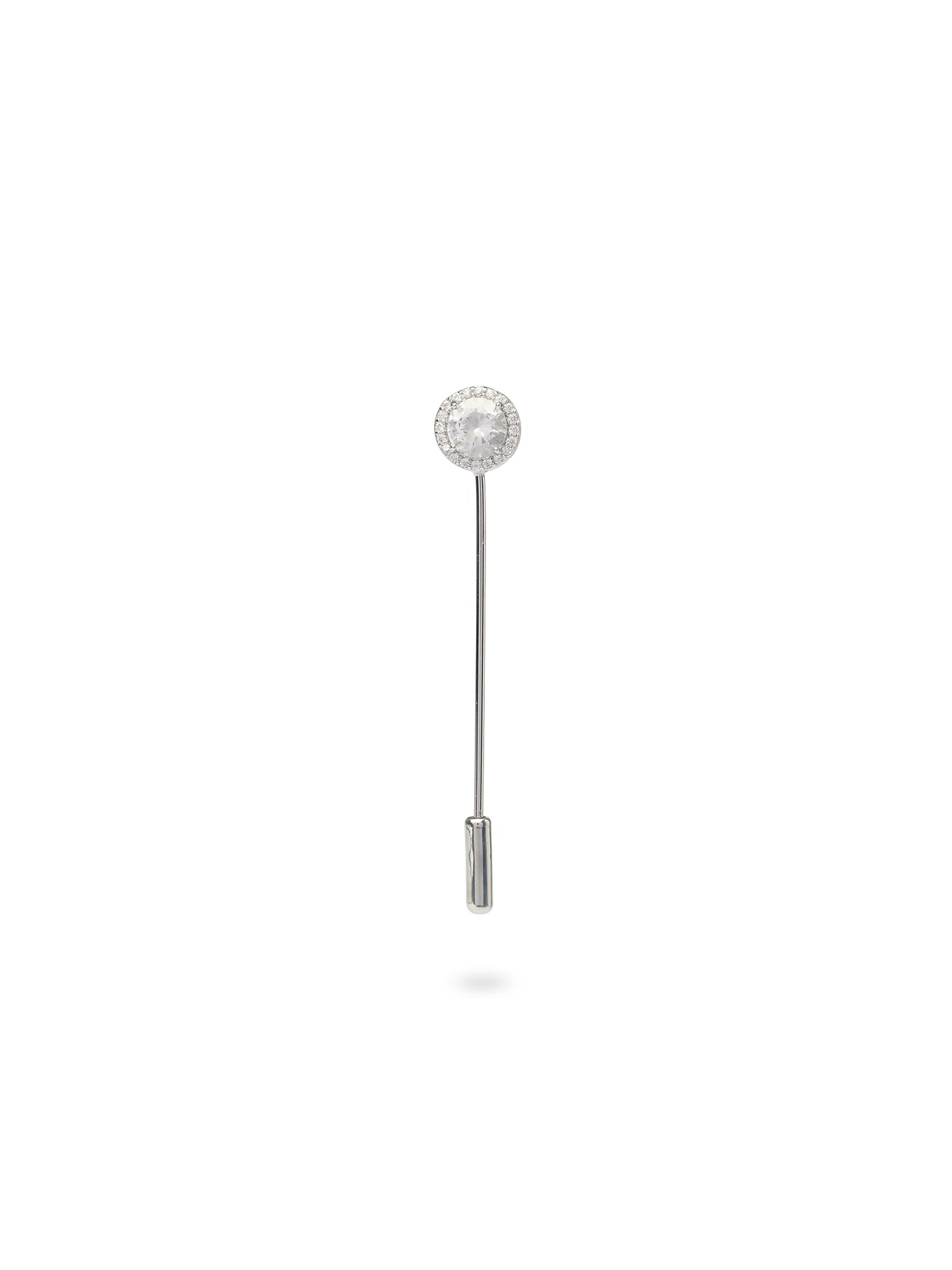 Anisa Scarf Pin in White and Rhodium