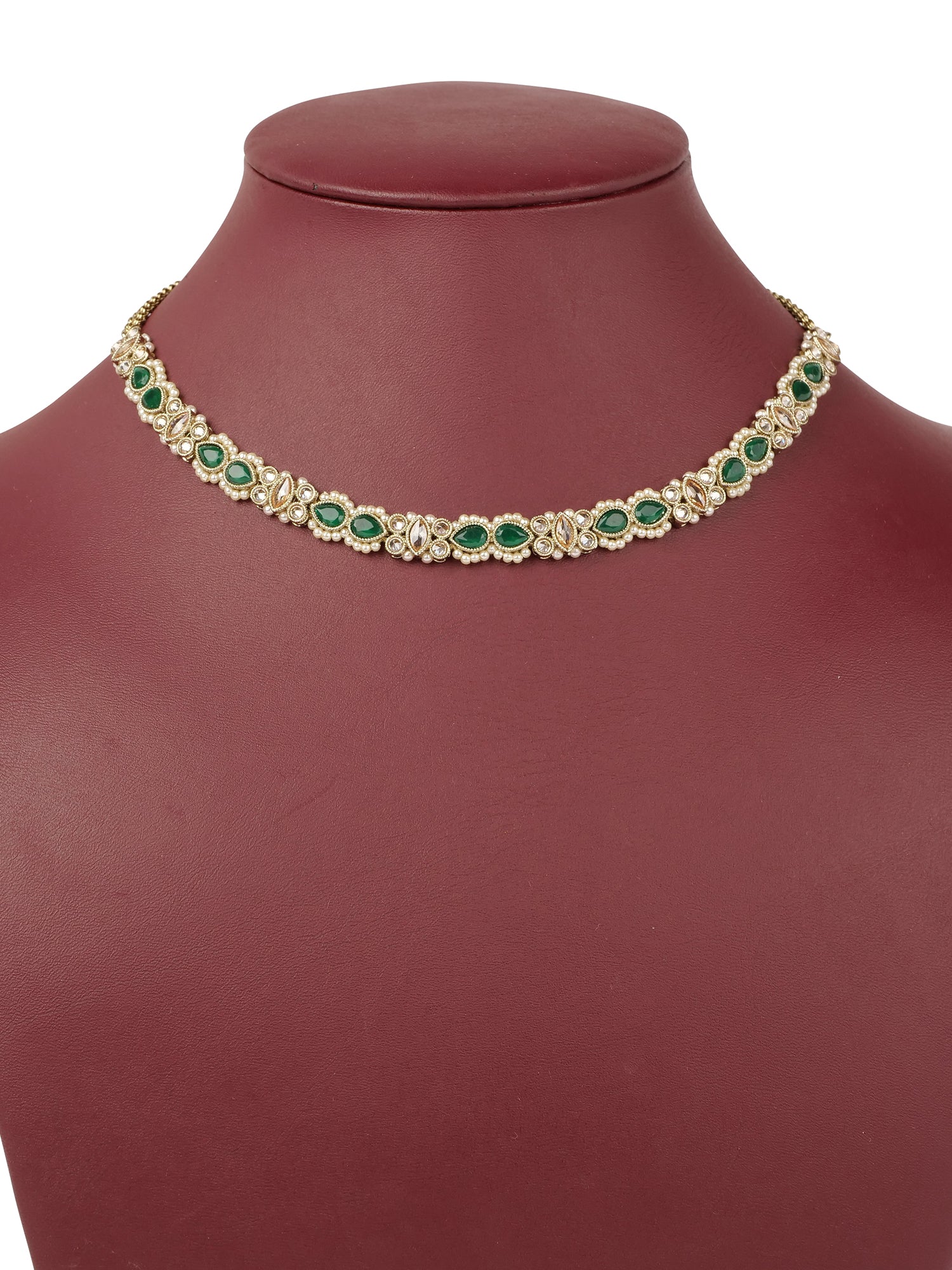 Anisha Simple Necklace Set in Green