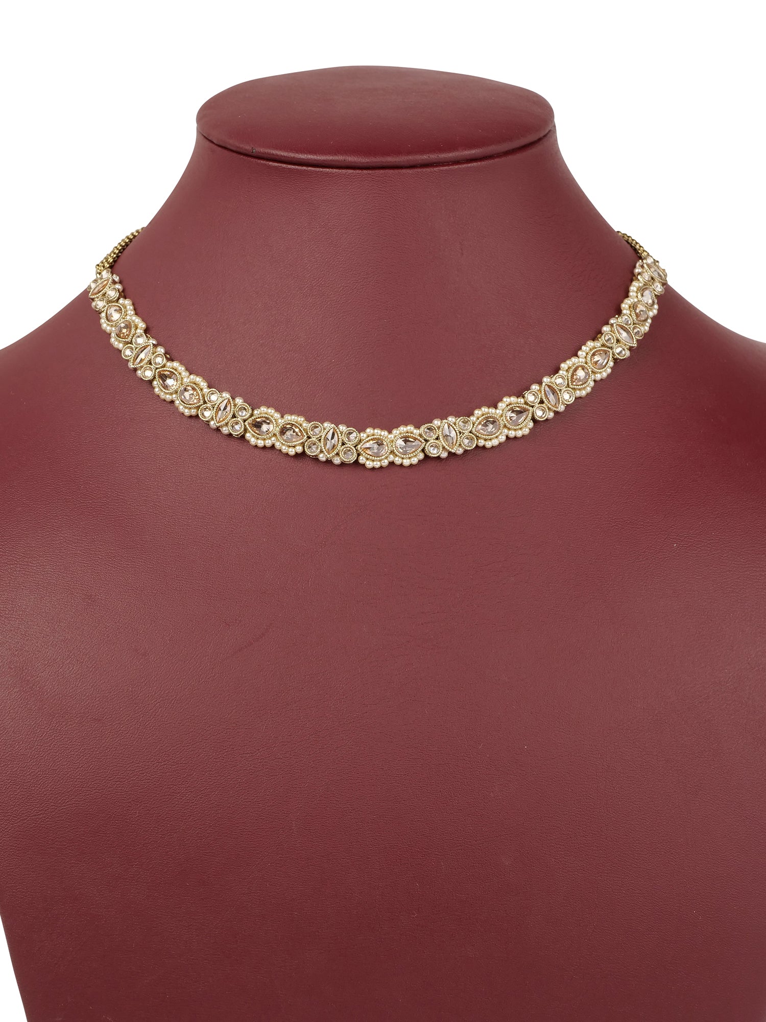 Anisha Simple Necklace Set in Champagne