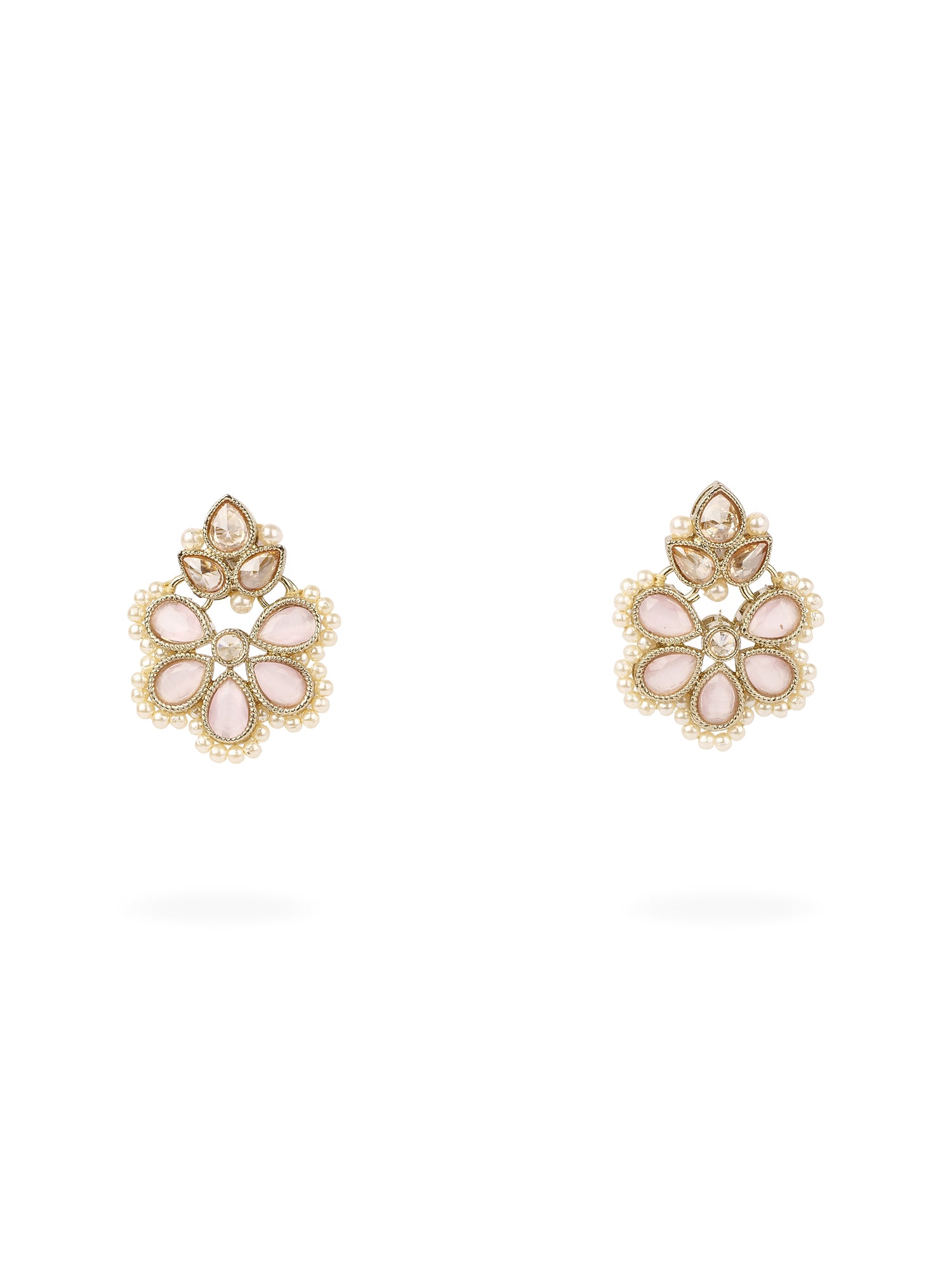 Anisha Simple Necklace Set in Light Pink