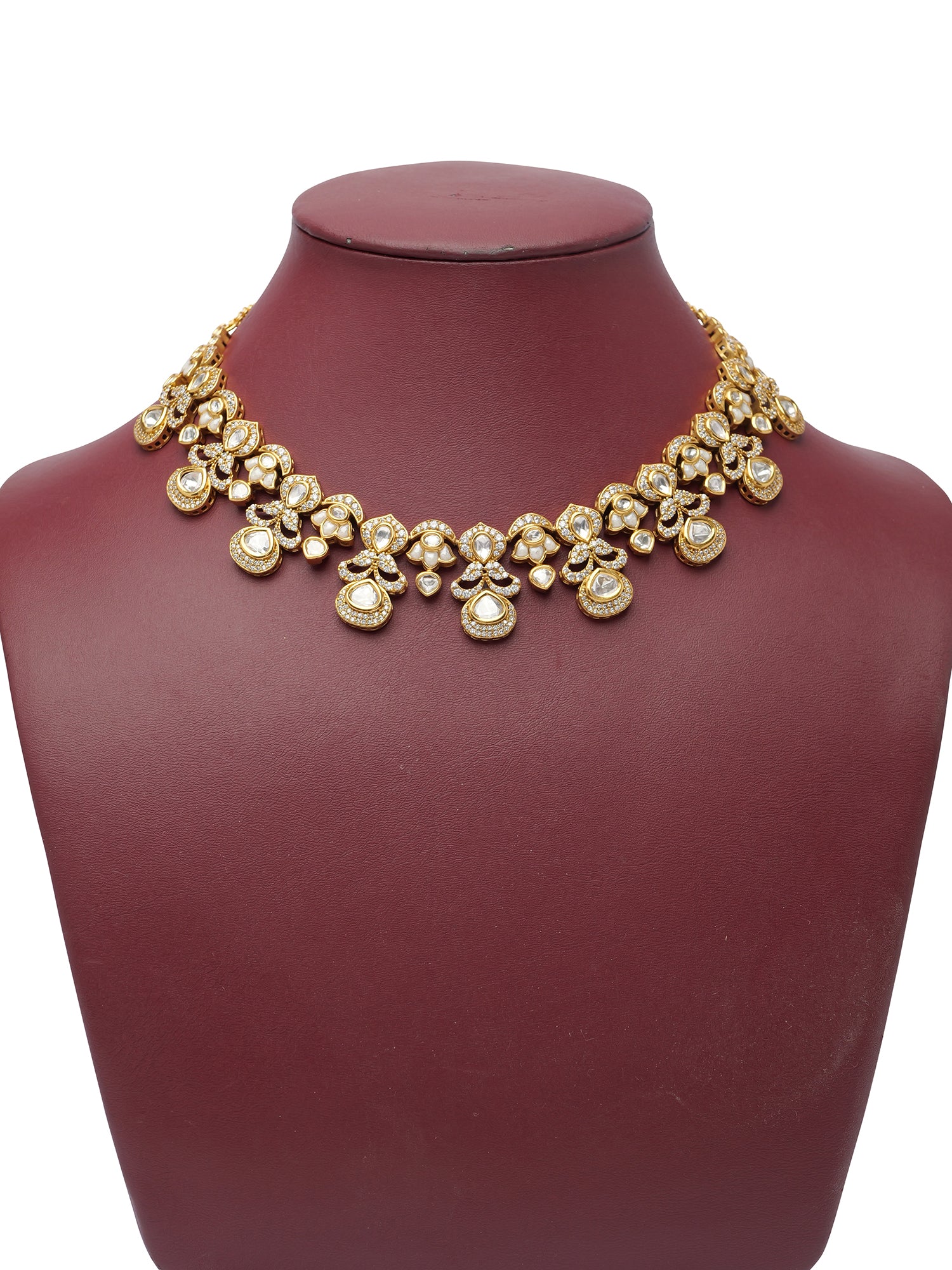 Anmol Kundan Necklace Set in White