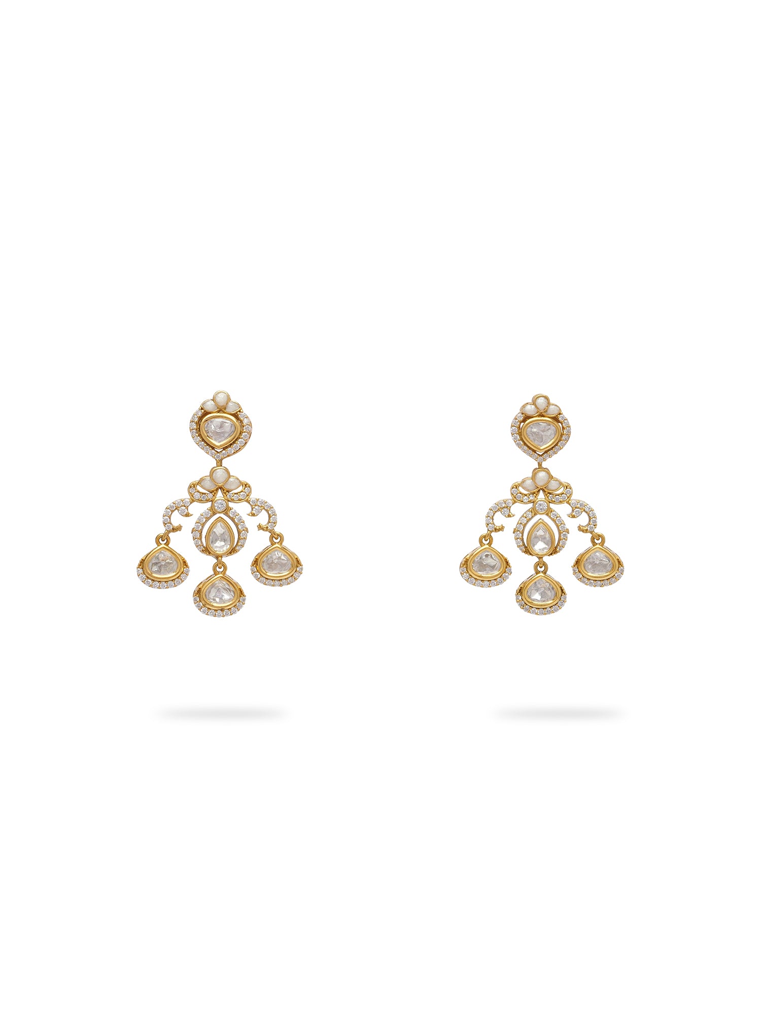 Anmol Kundan Necklace Set in White