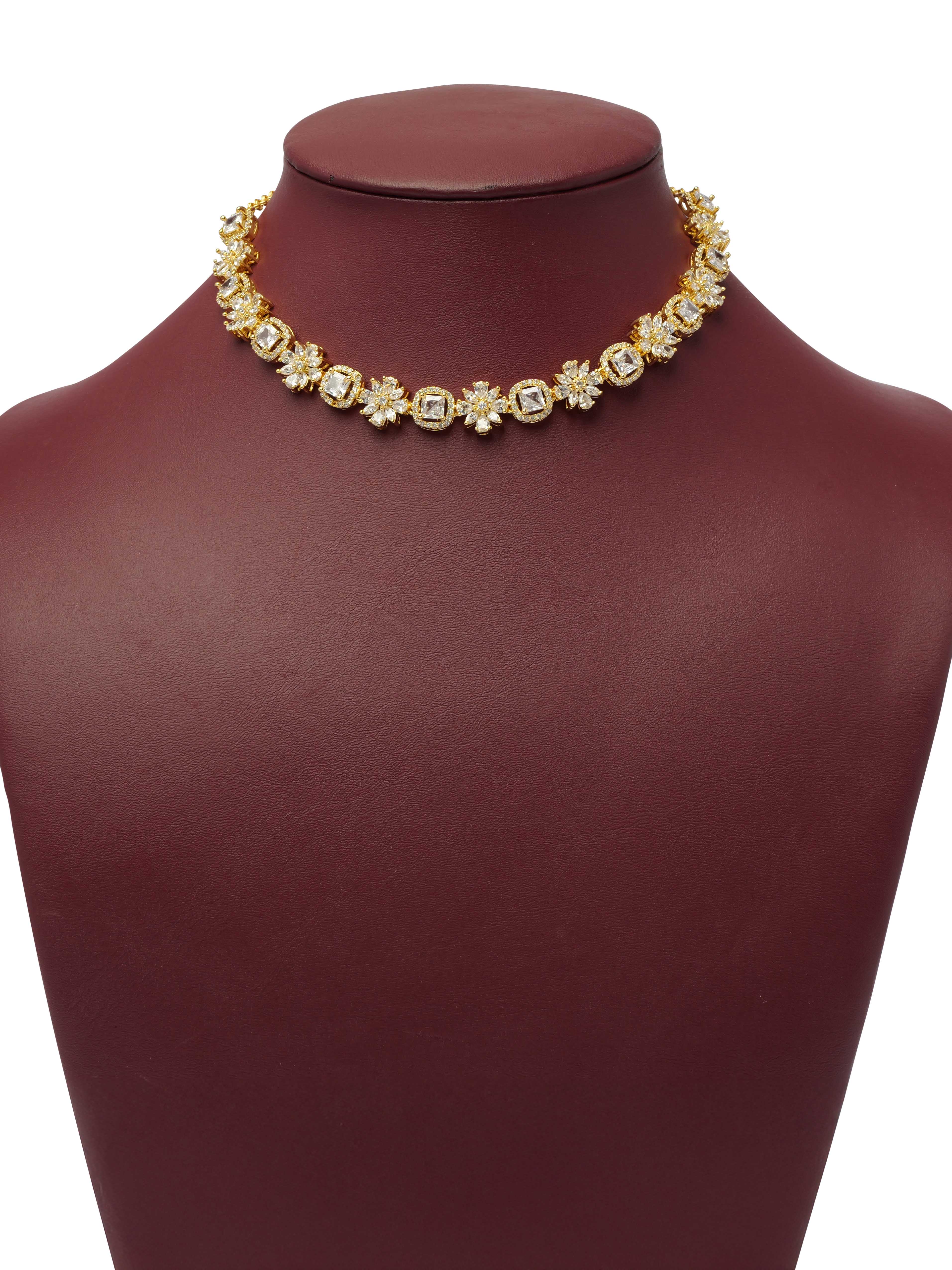 Anna Cubic Zirconia Necklace Set in White