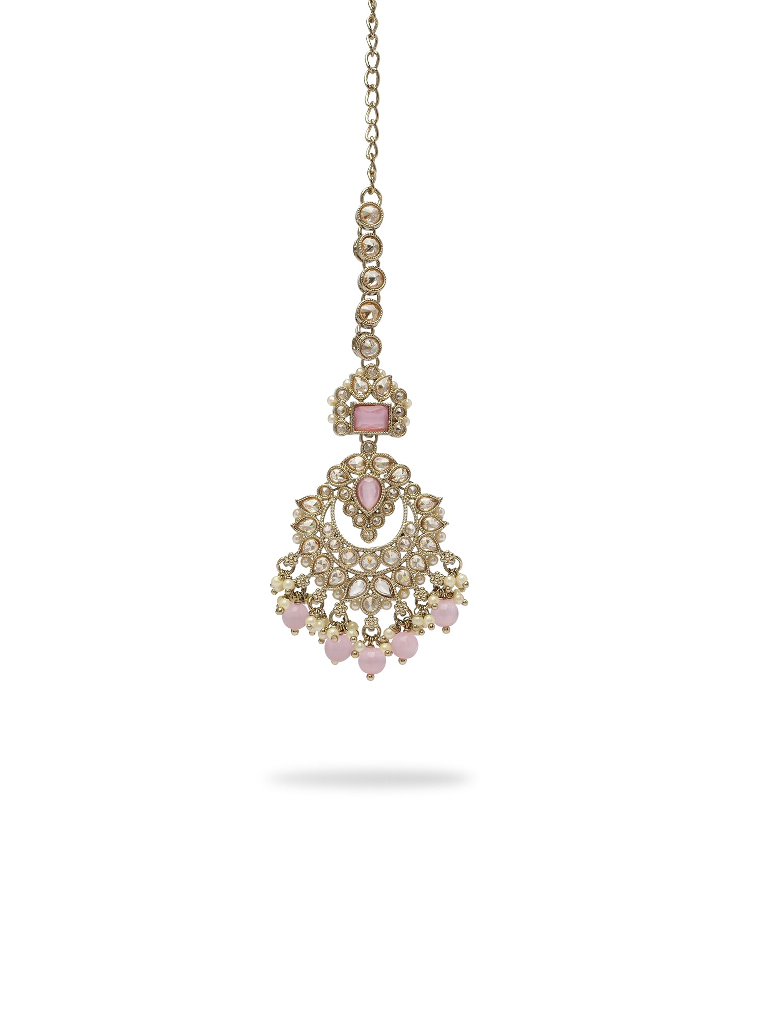 Anoushka Necklace Set in Light Pink and Antique Gold