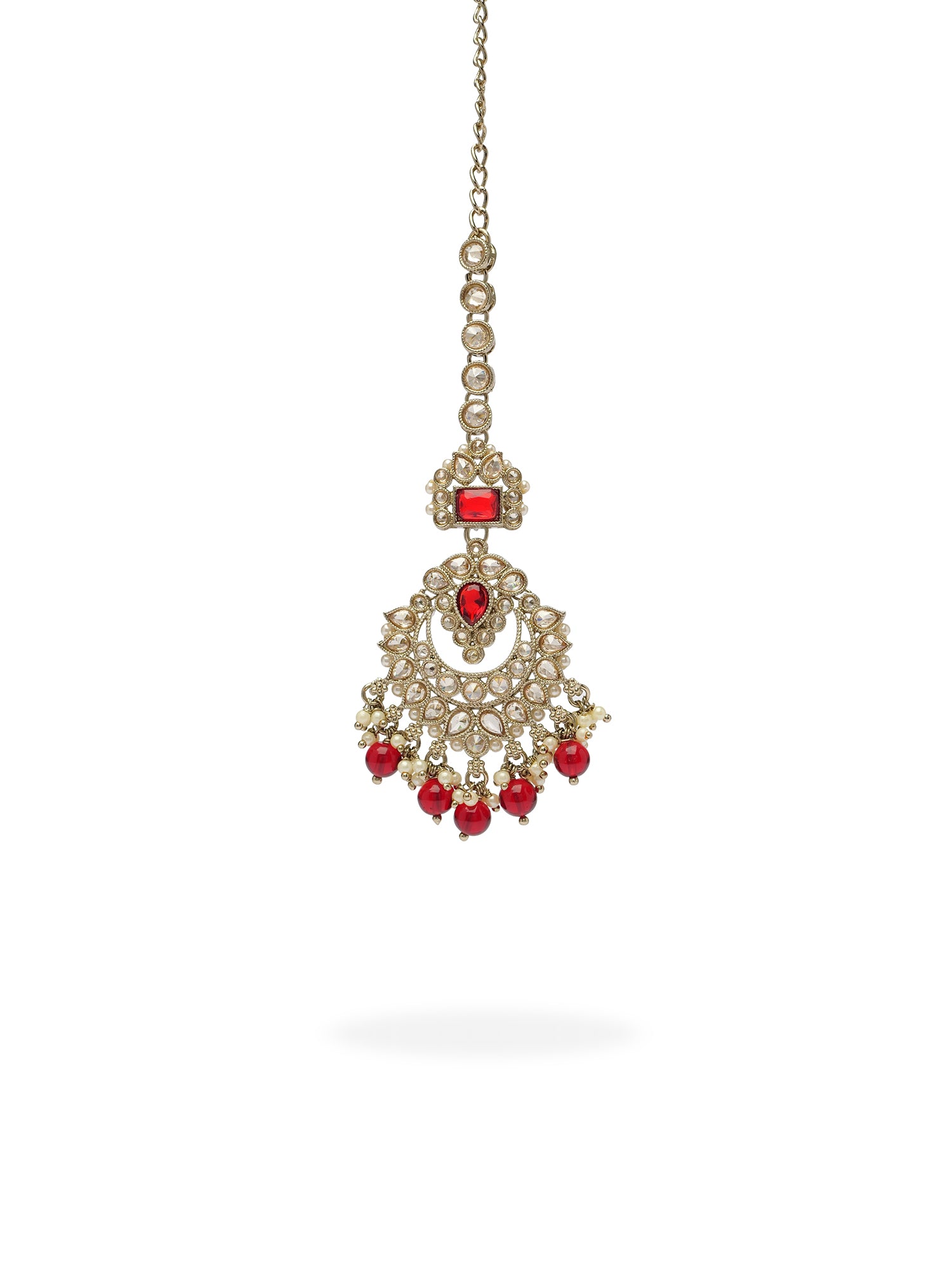 Anoushka Necklace Set in Maroon and Antique Gold