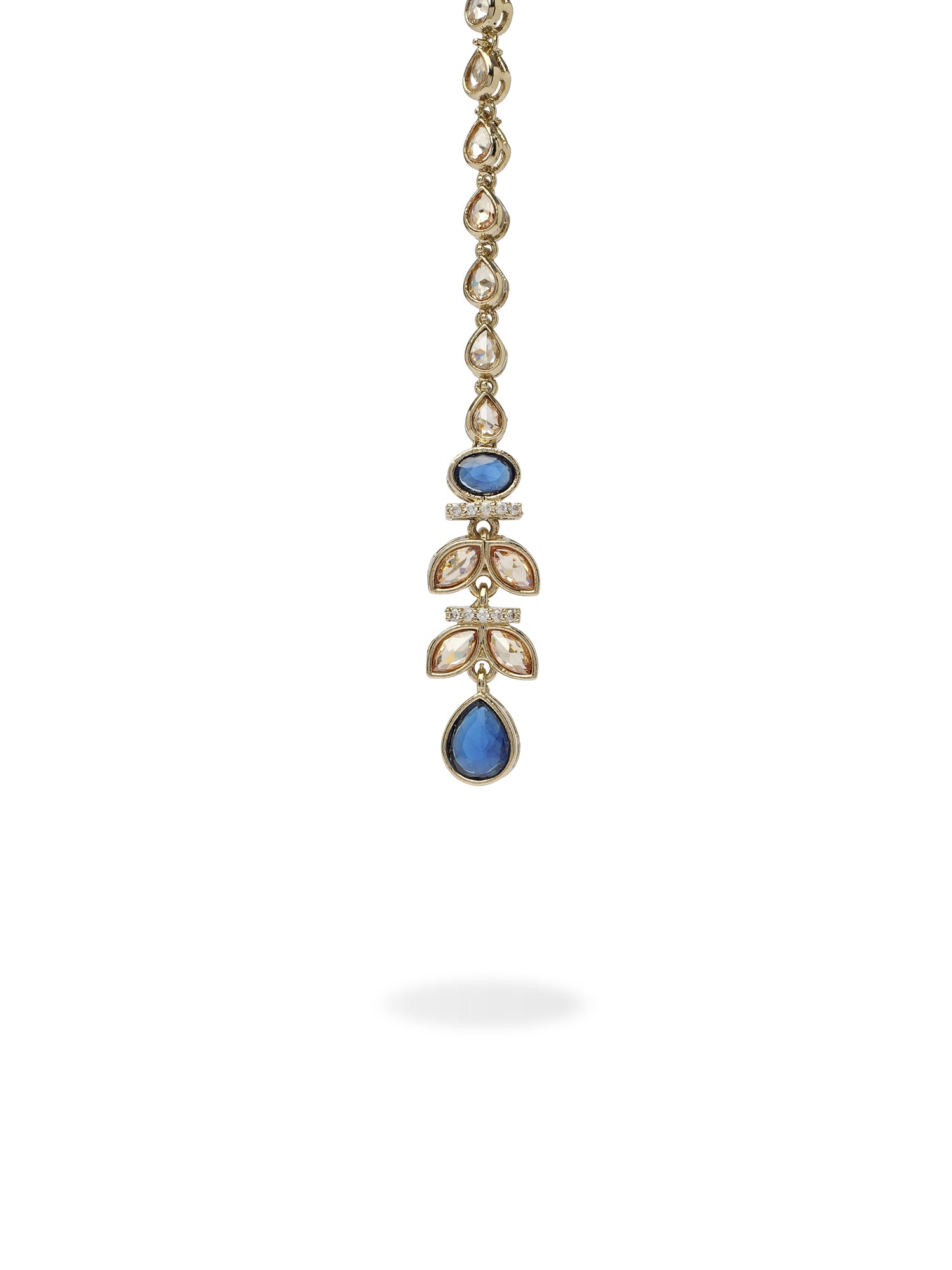Anushka Necklace Set in Blue and Antique Gold