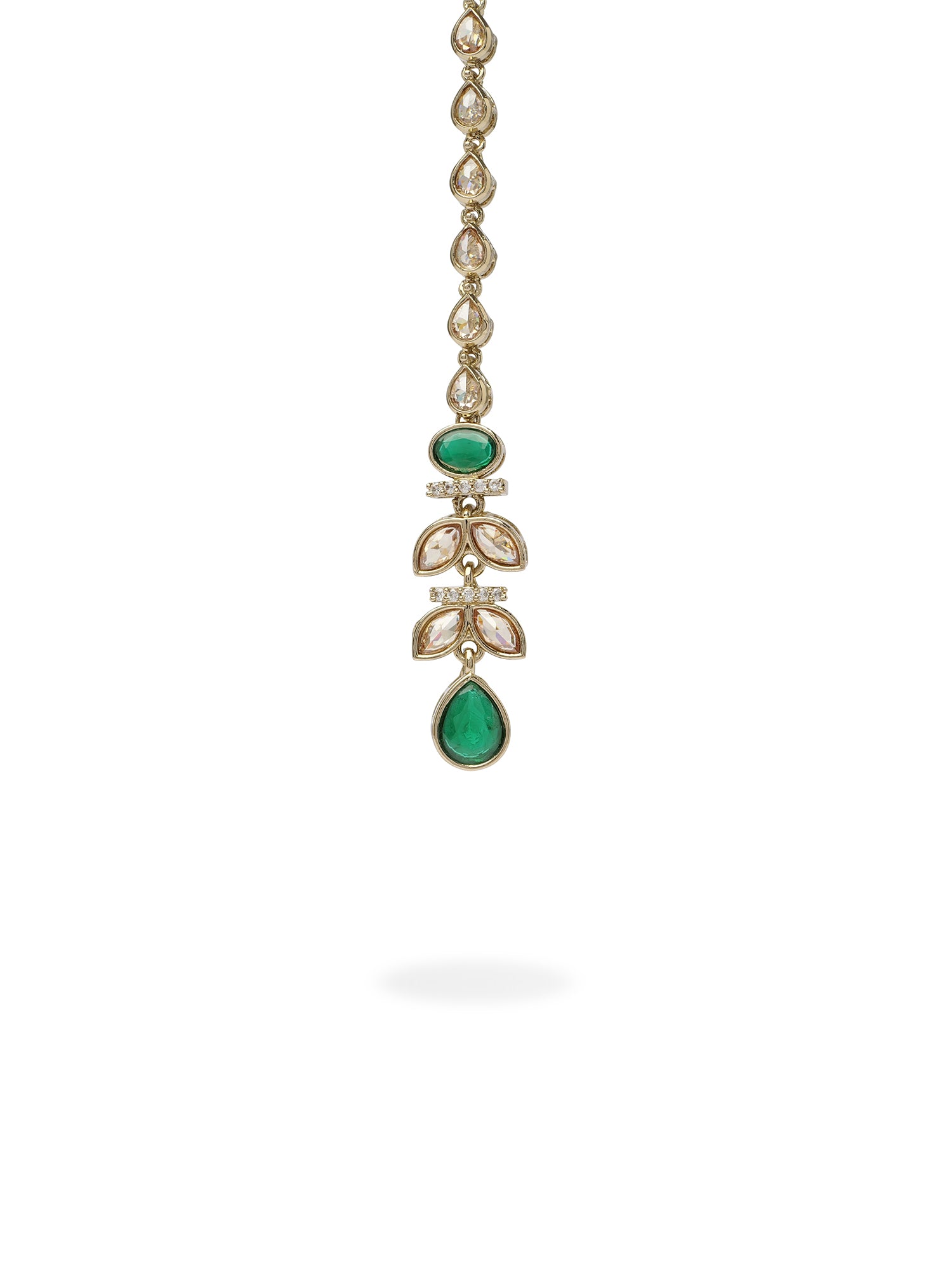 Anushka Necklace Set in Green and Antique Gold