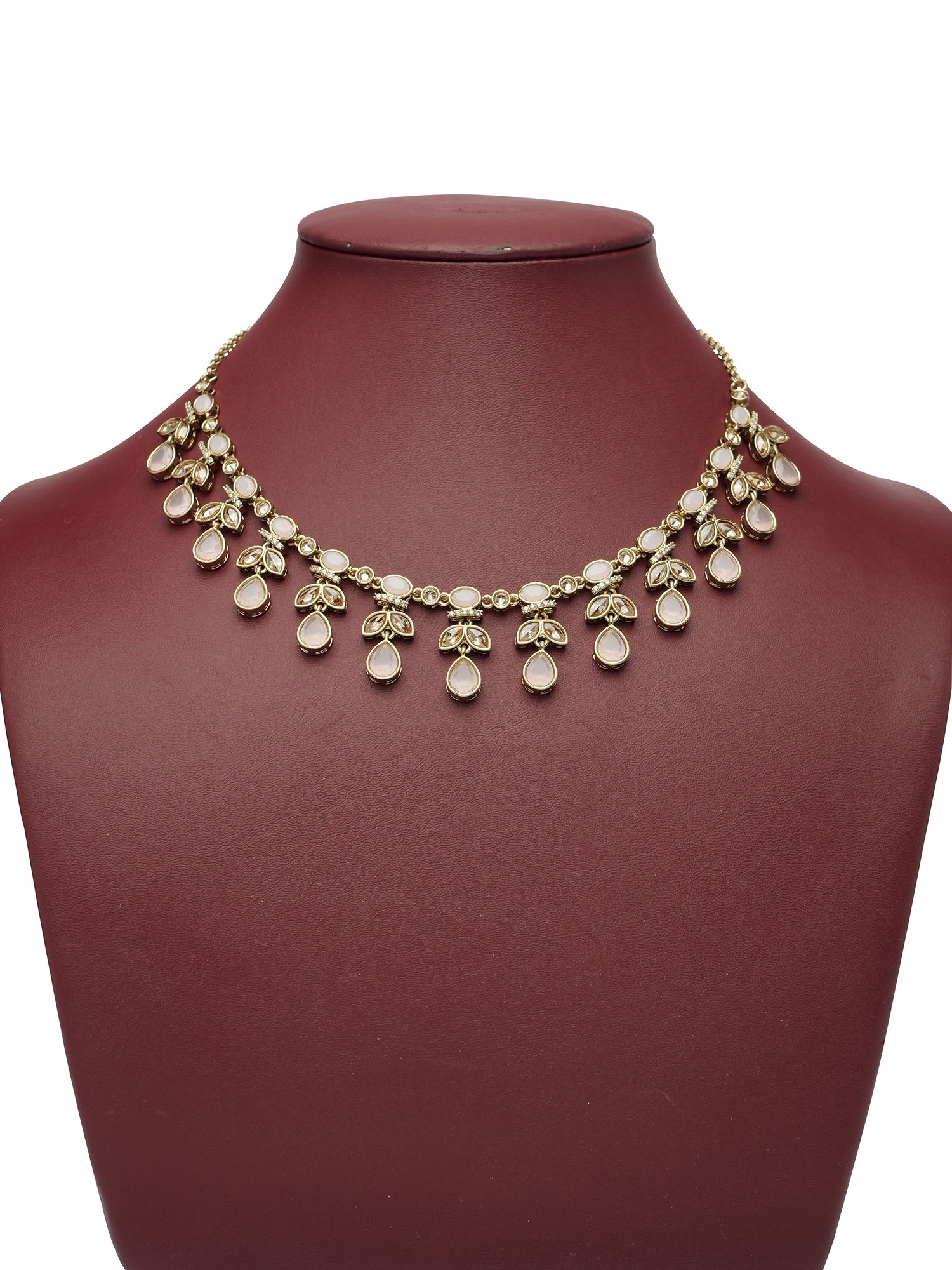 Anushka Necklace Set in Light Pink and Antique Gold