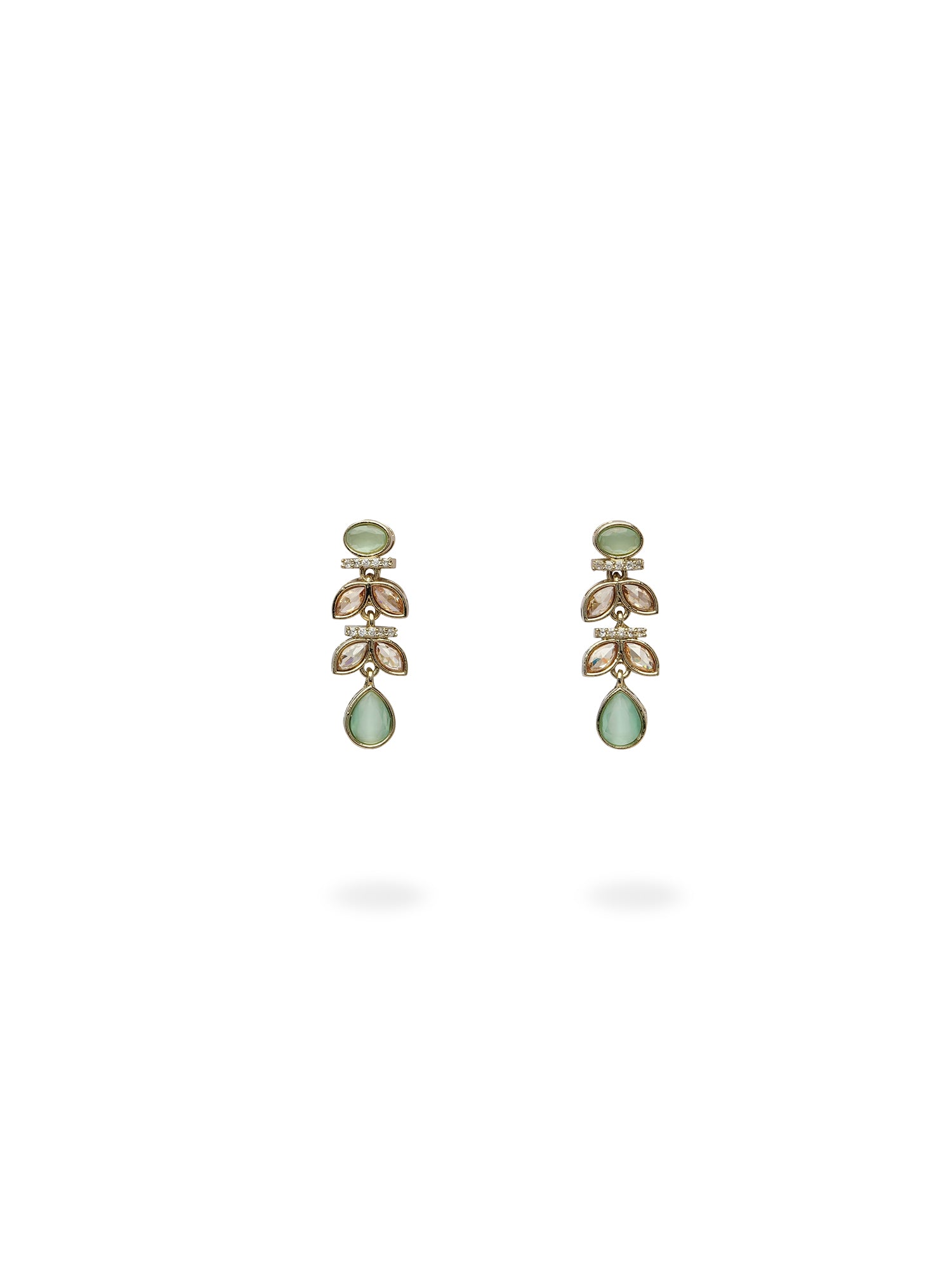 Anushka Necklace Set in Mint and Antique Gold