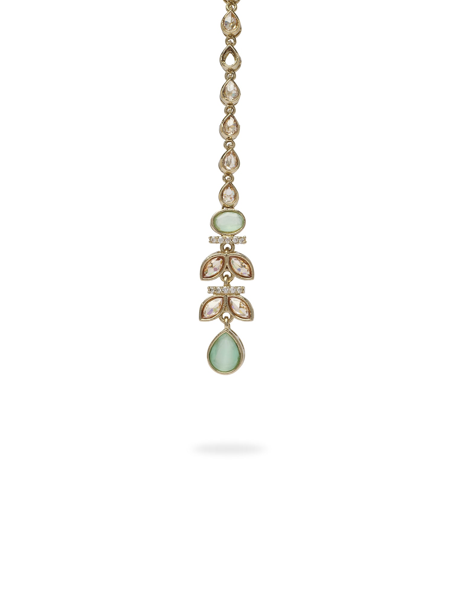 Anushka Necklace Set in Mint and Antique Gold