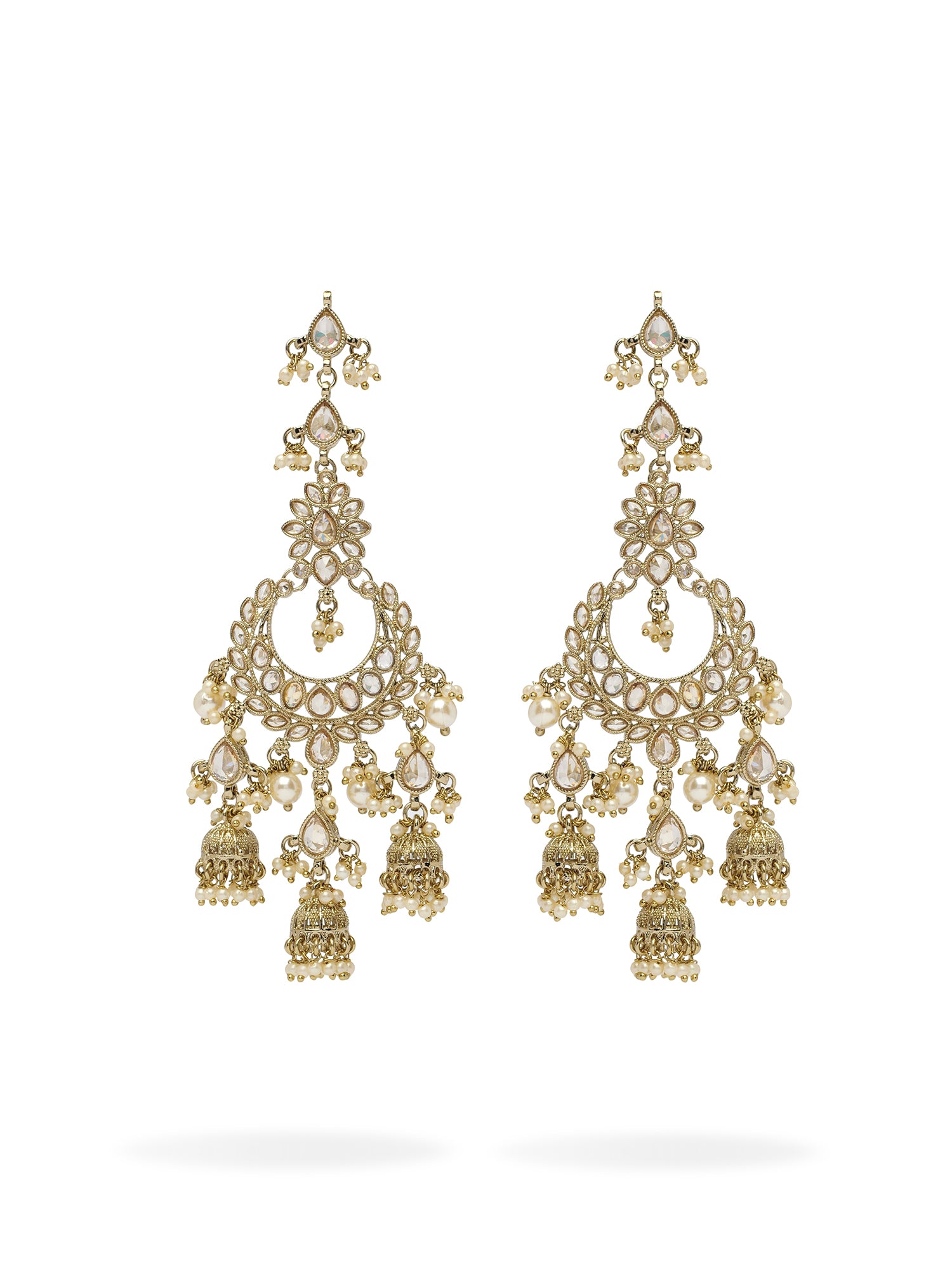 Anushree Bridal Necklace Set in Pearl and Champagne